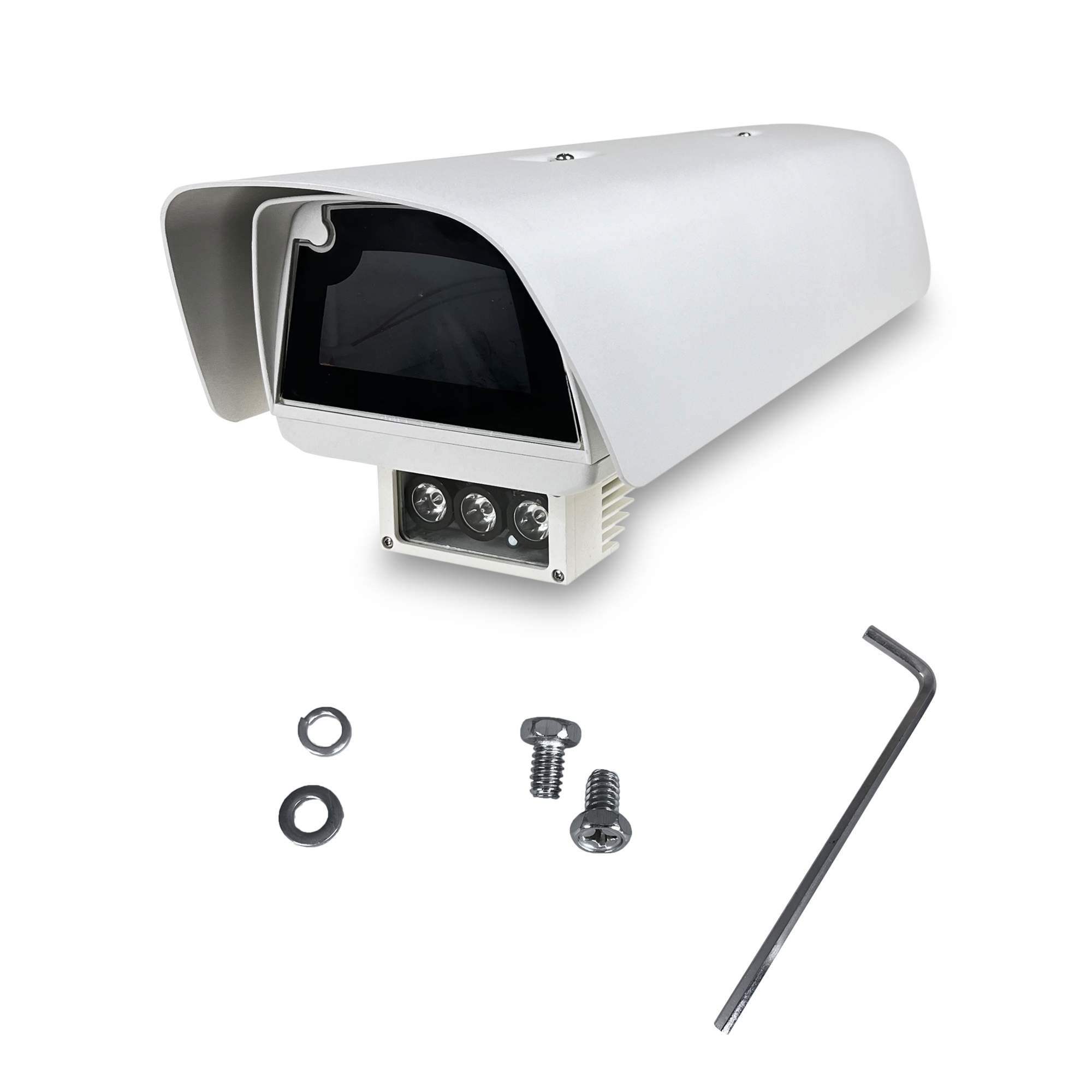 MX IP66 Side Opening Type 460mm Length with Sunshield, Heater, Blower, and External IR Lamp (230V AC)