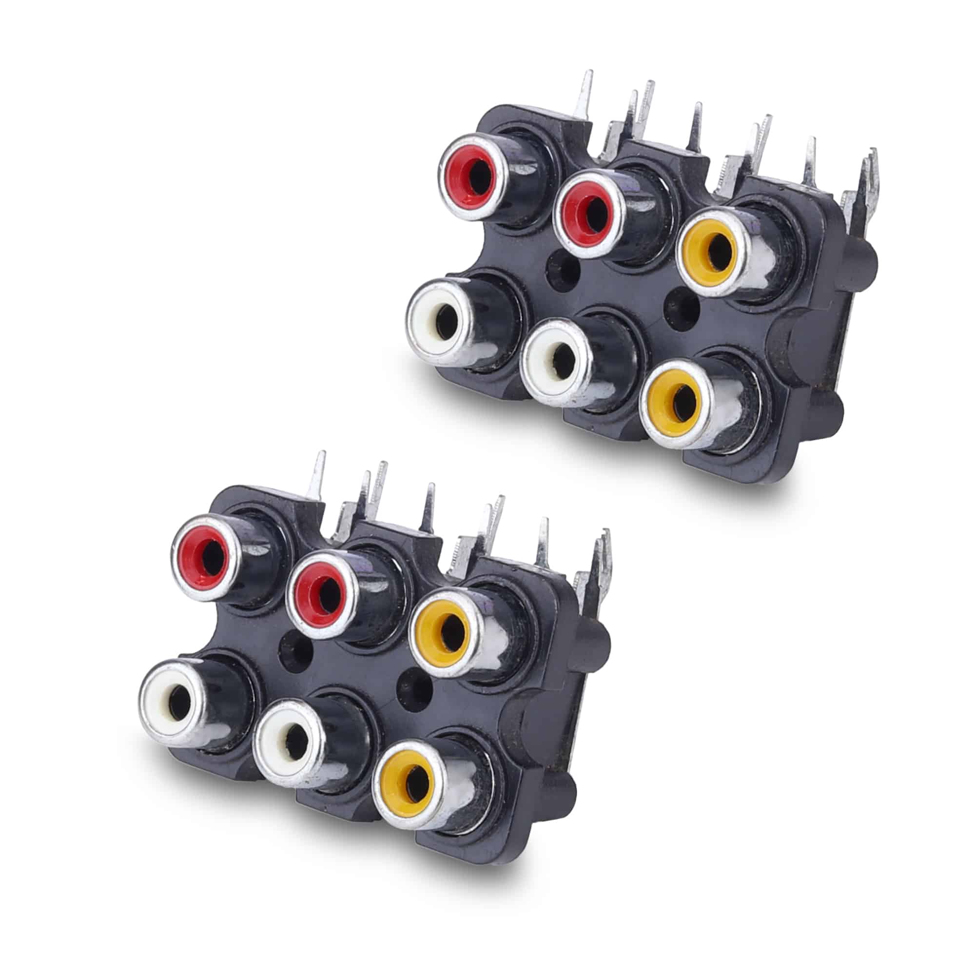 MX 6-Way RCA Female Socket PCB Mounting (Pack of 2).