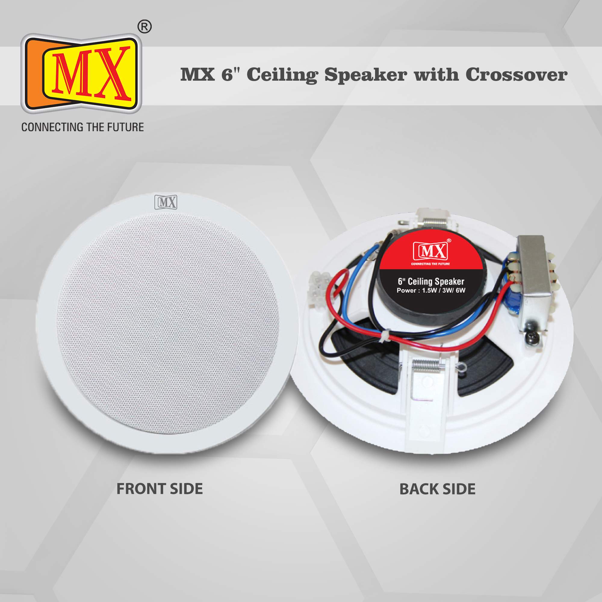 MX 6C" Ceiling Speaker with Crossover: 1.5W / 3W / 6W - Image 2