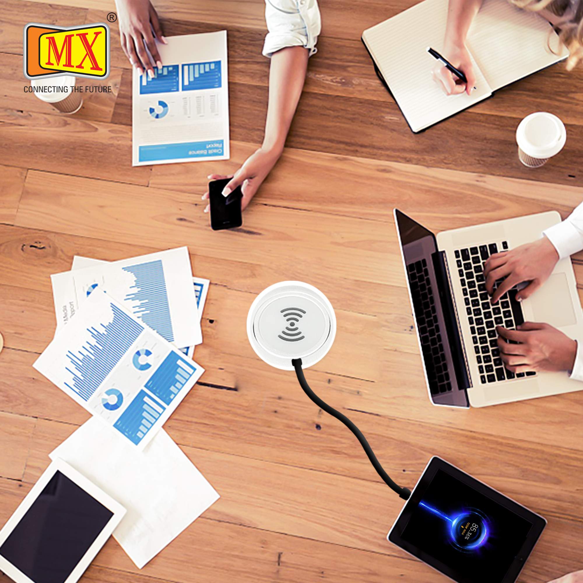 MX 15W Wireless Charger with Usb C - 20W PD QC 3.0 & USB A -18W QC PD 3.0 Ideal for All Wirelss Charger Support Android & IOS Smartphone Devices ( MX 7018 ) - Image 2