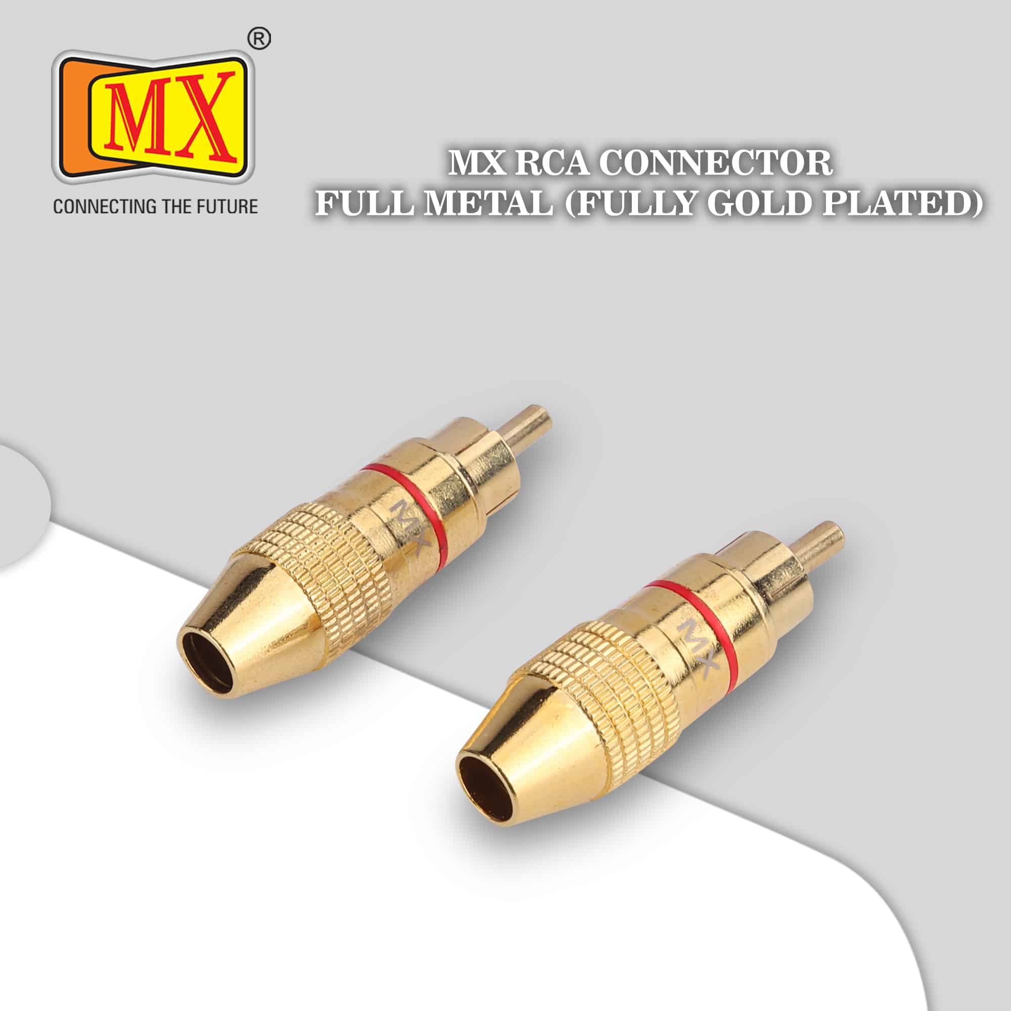 MX RCA Male Connector - Full Metal (Fully Gold Plated) - Pack of 2 - Image 2