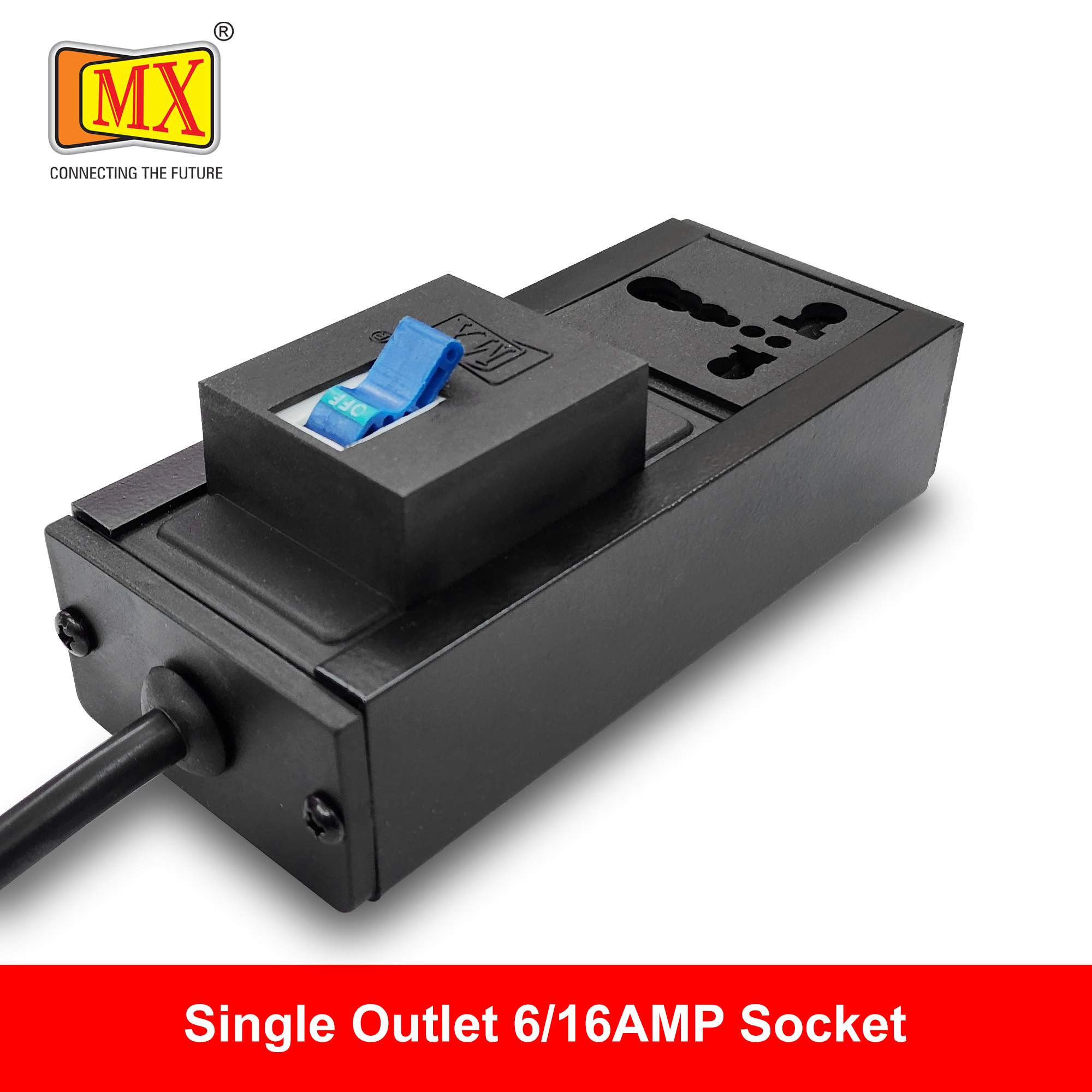 MX Single Outlet Power Distribution Unit with 6/16A Socket (1800W), 20m Heavy-Duty Cord, Child Safety Shutter, AC Line Fault Detector, Single Pole MCB Switch (32A), Flame-Retardant Body for home appliances like electric cooktop & Stove - Image 3