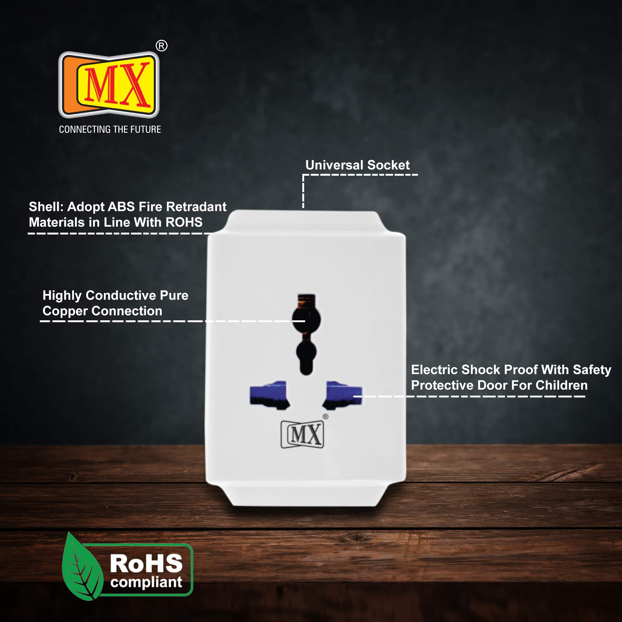 MX 3 Pin and Way 10Amp Socket Plug Spike Buster with Surge Protector and Safety Shutter - Image 6