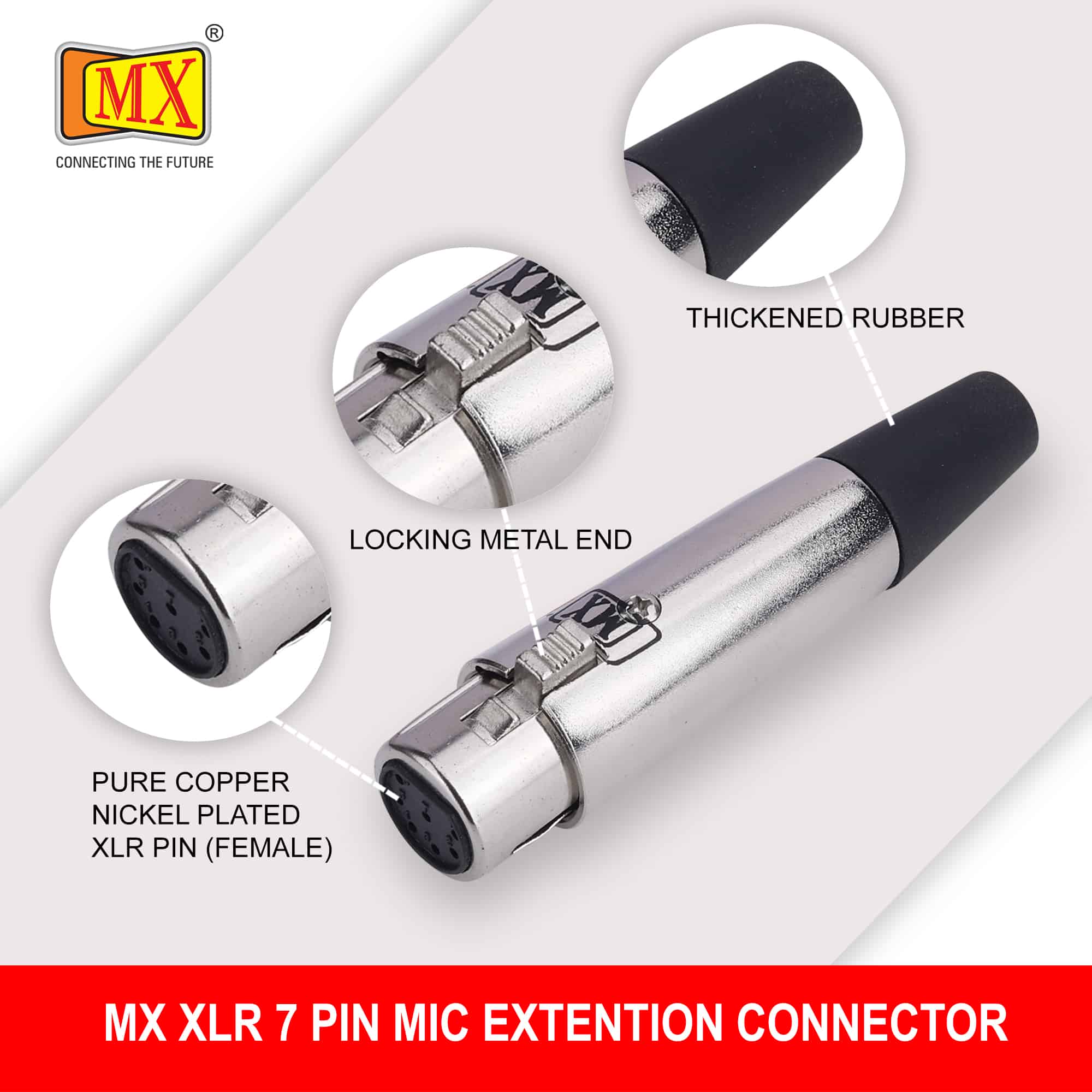 MX XLR 7-Pin Female Microphone Extension Connector - Cannon Type (Pack of 2) - Image 5
