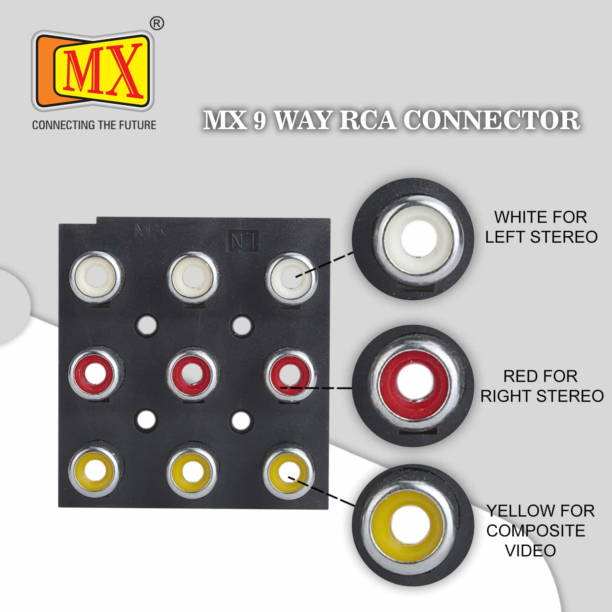 MX 9-Way RCA Female Connectors (Pack of 2) - Image 3