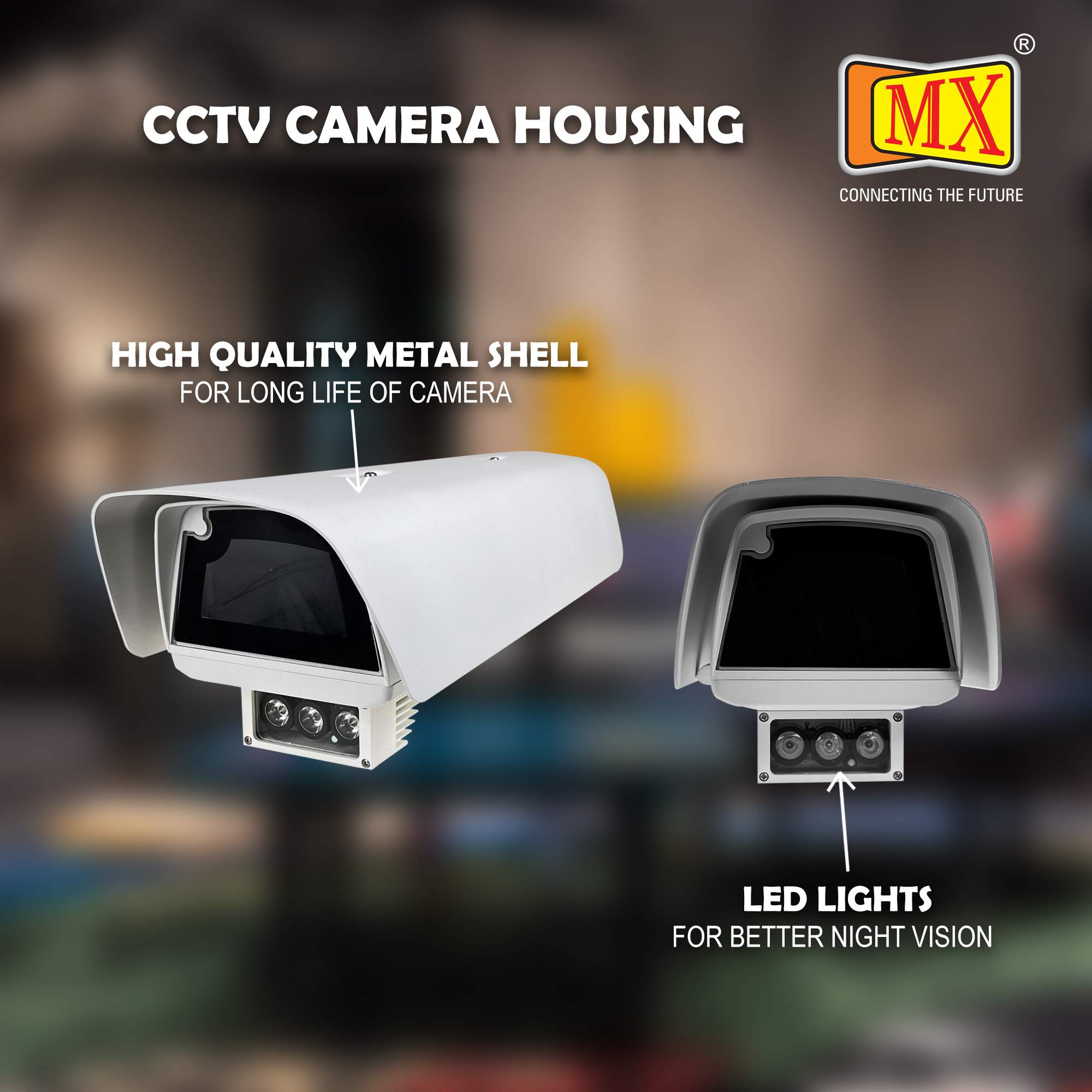 MX IP66 Side Opening Type 460mm Length with Sunshield, Heater, Blower, and External IR Lamp (230V AC) - Image 3