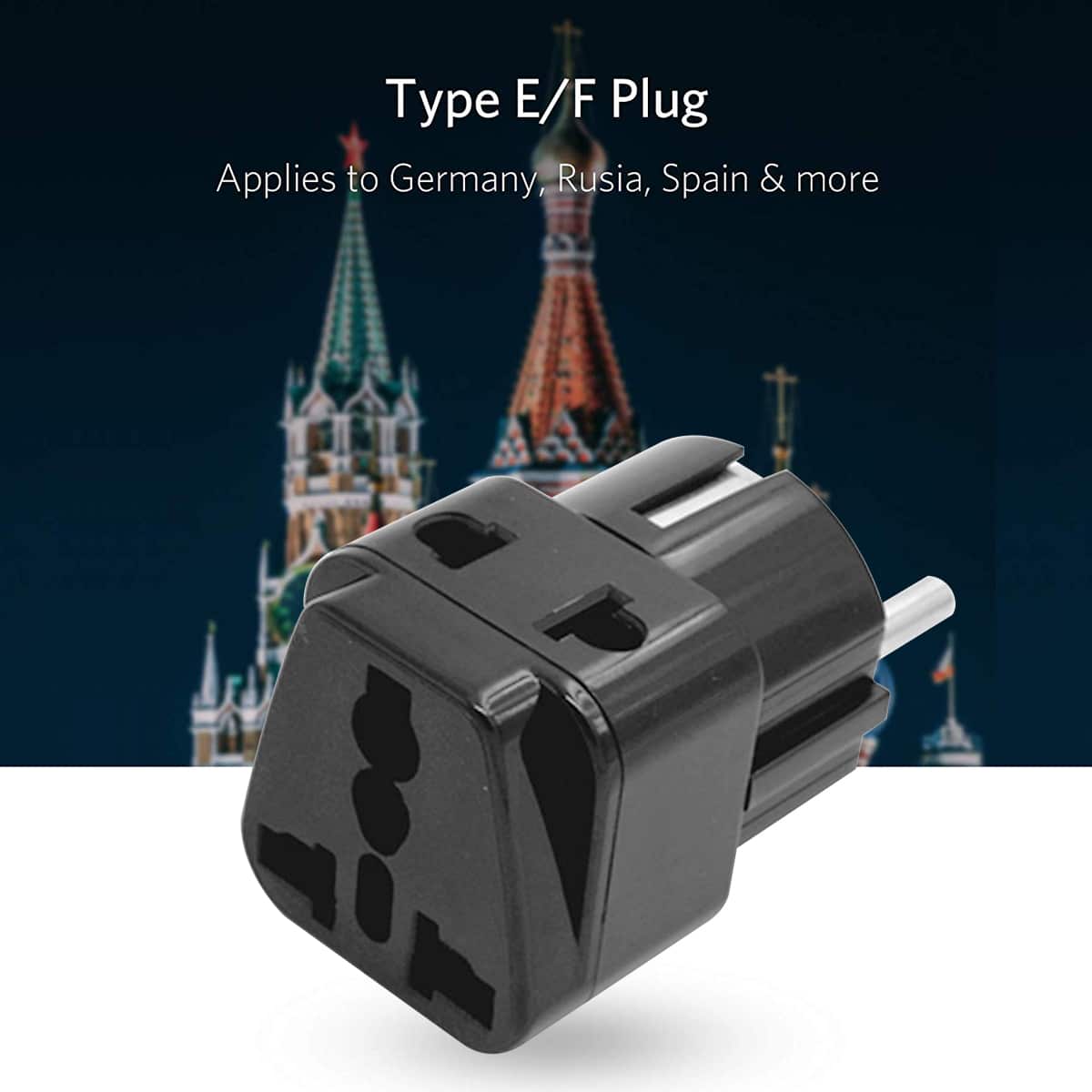 MX 2 in 1 Conversion Plug Europe Type Schuko Plug to Universal Socket and 2 pin Socket Worldwide Travel Adapter (Black) (Pack of 2) - Image 5