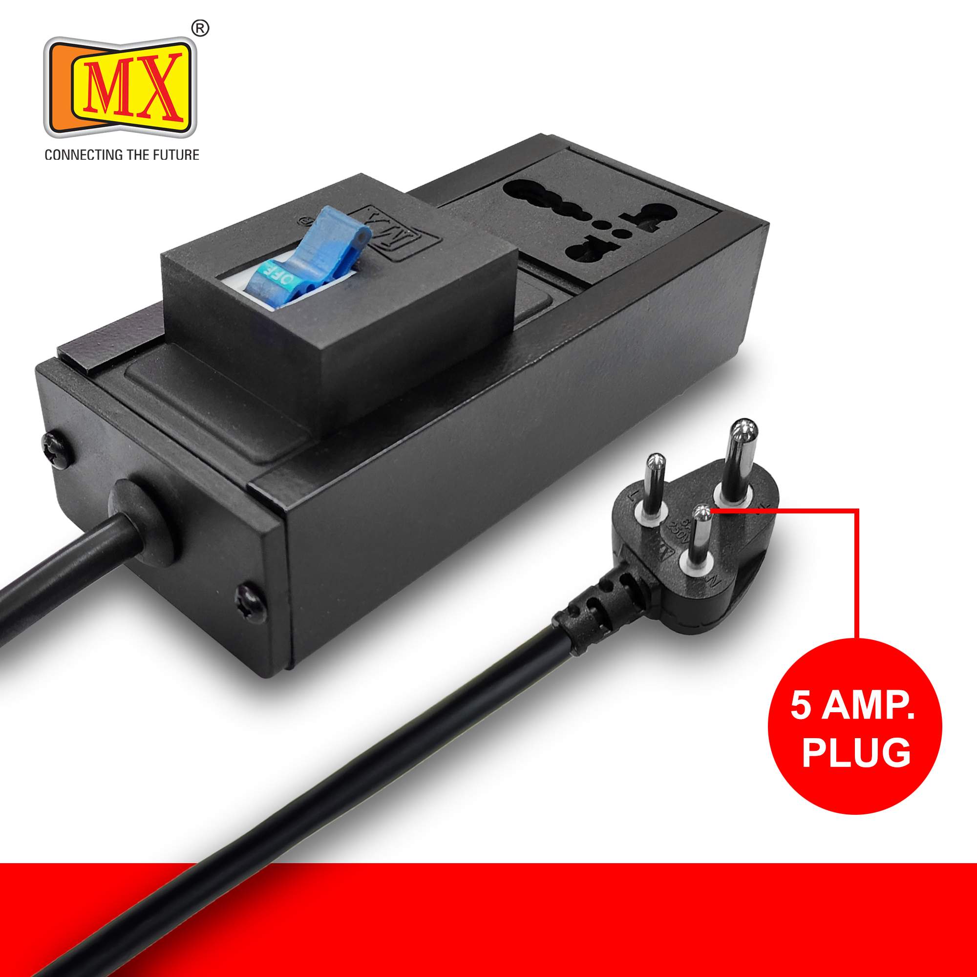 MX Single Outlet Power Distribution Unit with 6/16A Socket (1800W), 20m Heavy-Duty Cord, Child Safety Shutter, AC Line Fault Detector, Single Pole MCB Switch (32A), Flame-Retardant Body for home appliances like electric cooktop & Stove - Image 6
