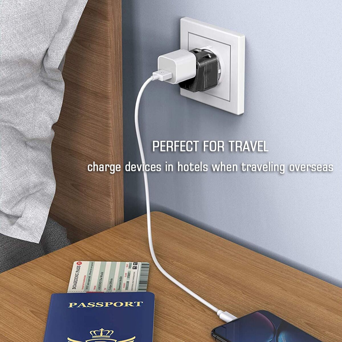 MX 2 in 1 Conversion Plug Europe Type Schuko Plug to Universal Socket and 2 pin Socket Worldwide Travel Adapter (Black) (Pack of 2) - Image 3