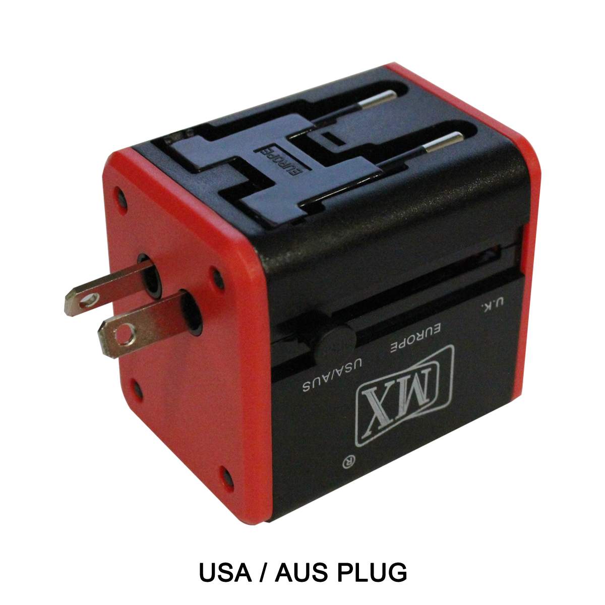 MX 4 in 1 Universal Travel Adapter with 2 USB Ports, Built-in Fuse & Surge Protector, International Conversion Plug Used Worldwide with Multi Type Power Outlet USB 2.1A, 100-250V, (MX-4024) - Image 9