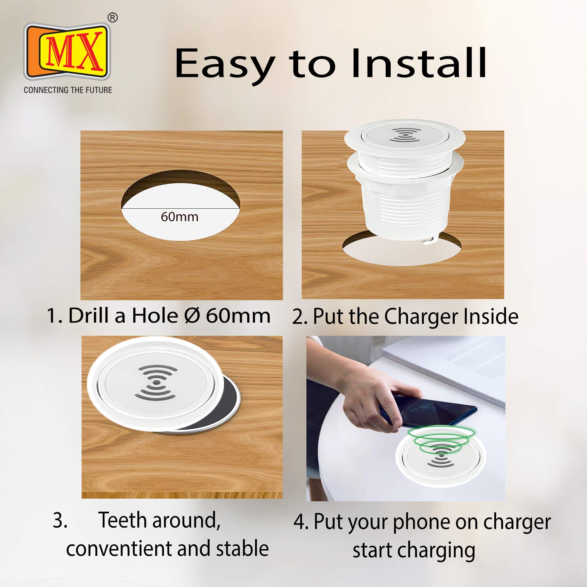 MX 15W Wireless Charger with Usb C - 20W PD QC 3.0 & USB A -18W QC PD 3.0 Ideal for All Wirelss Charger Support Android & IOS Smartphone Devices ( MX 7018 ) - Image 8