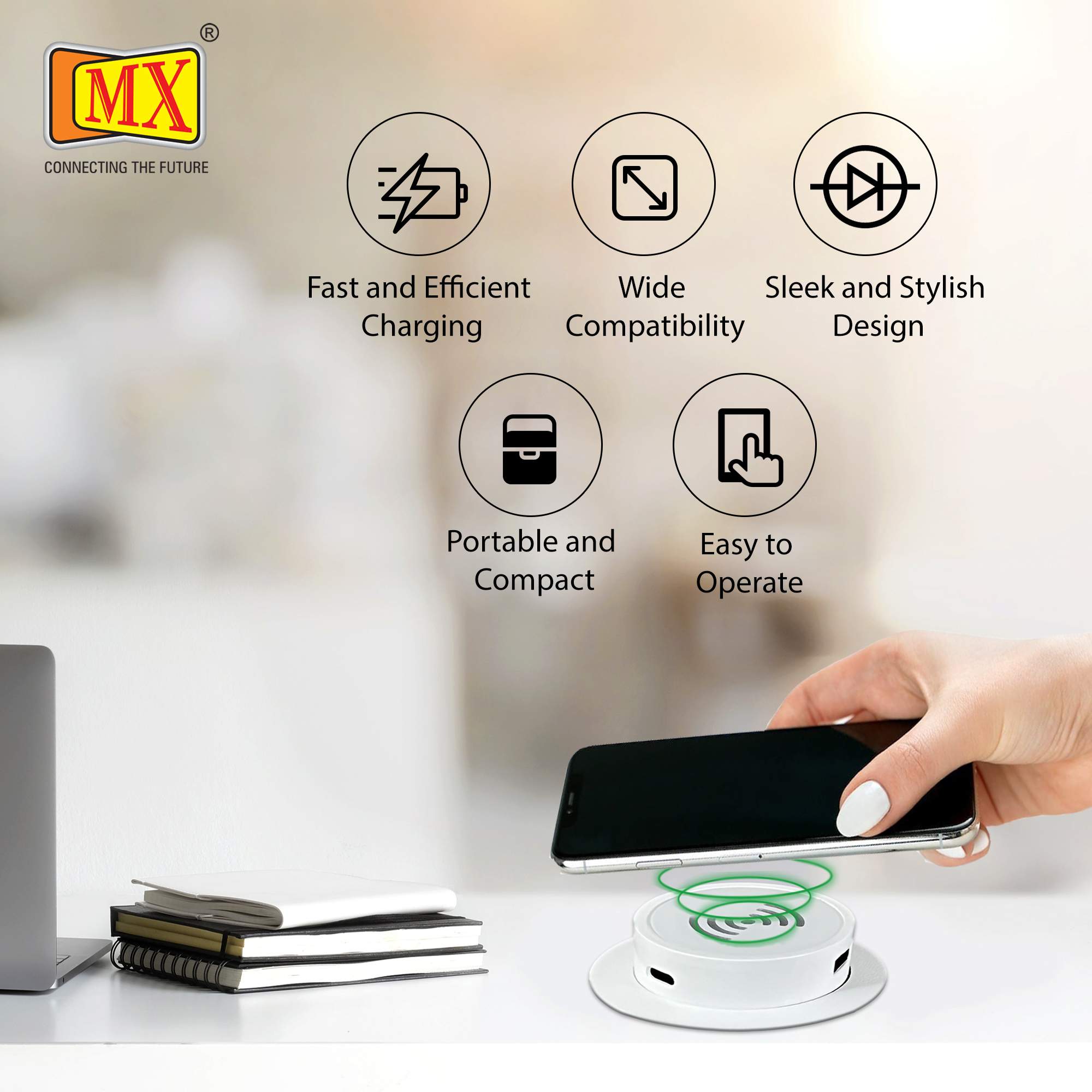 MX 15W Wireless Charger with Usb C - 20W PD QC 3.0 & USB A -18W QC PD 3.0 Ideal for All Wirelss Charger Support Android & IOS Smartphone Devices ( MX 7018 ) - Image 9