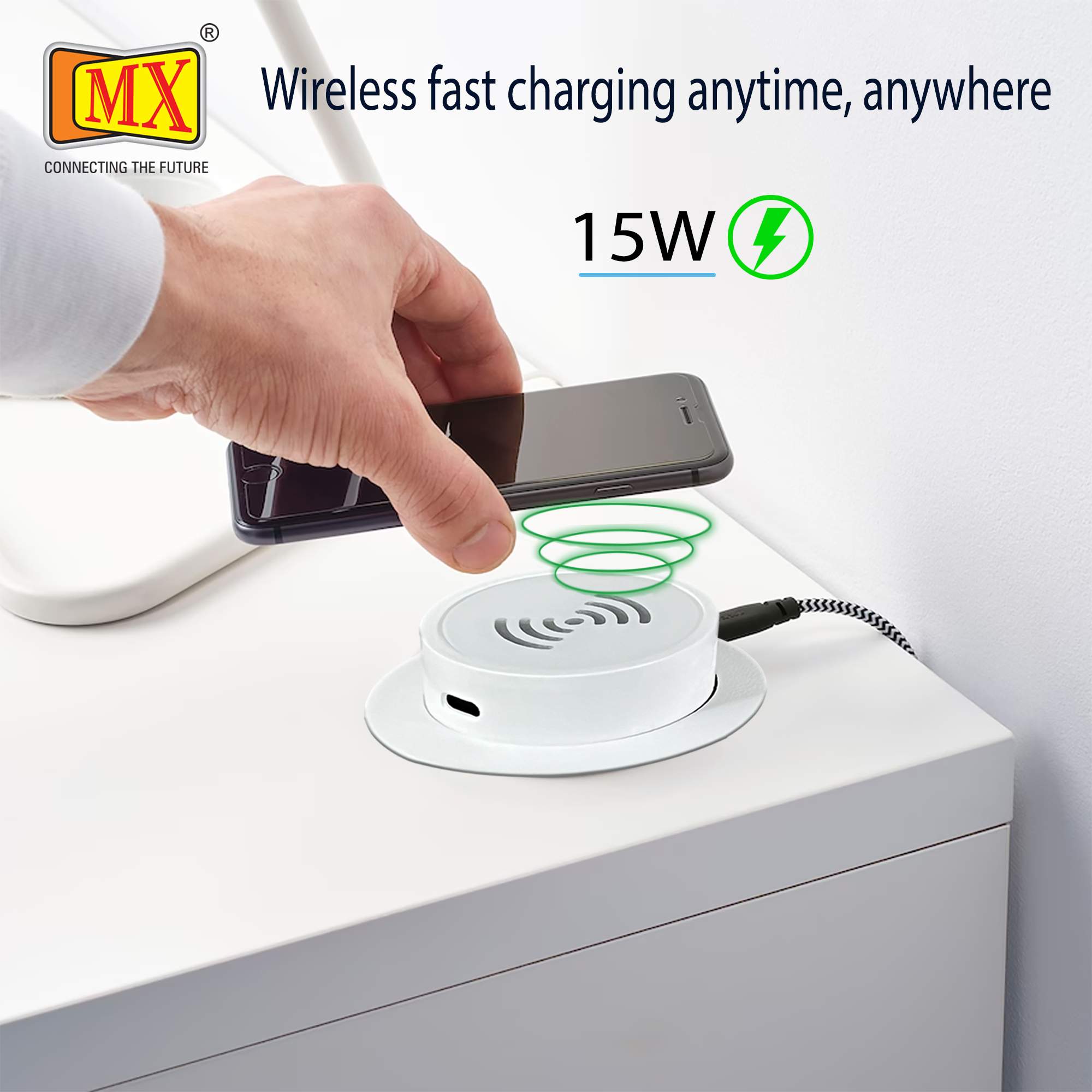 MX 15W Wireless Charger with Usb C - 20W PD QC 3.0 & USB A -18W QC PD 3.0 Ideal for All Wirelss Charger Support Android & IOS Smartphone Devices ( MX 7018 ) - Image 10