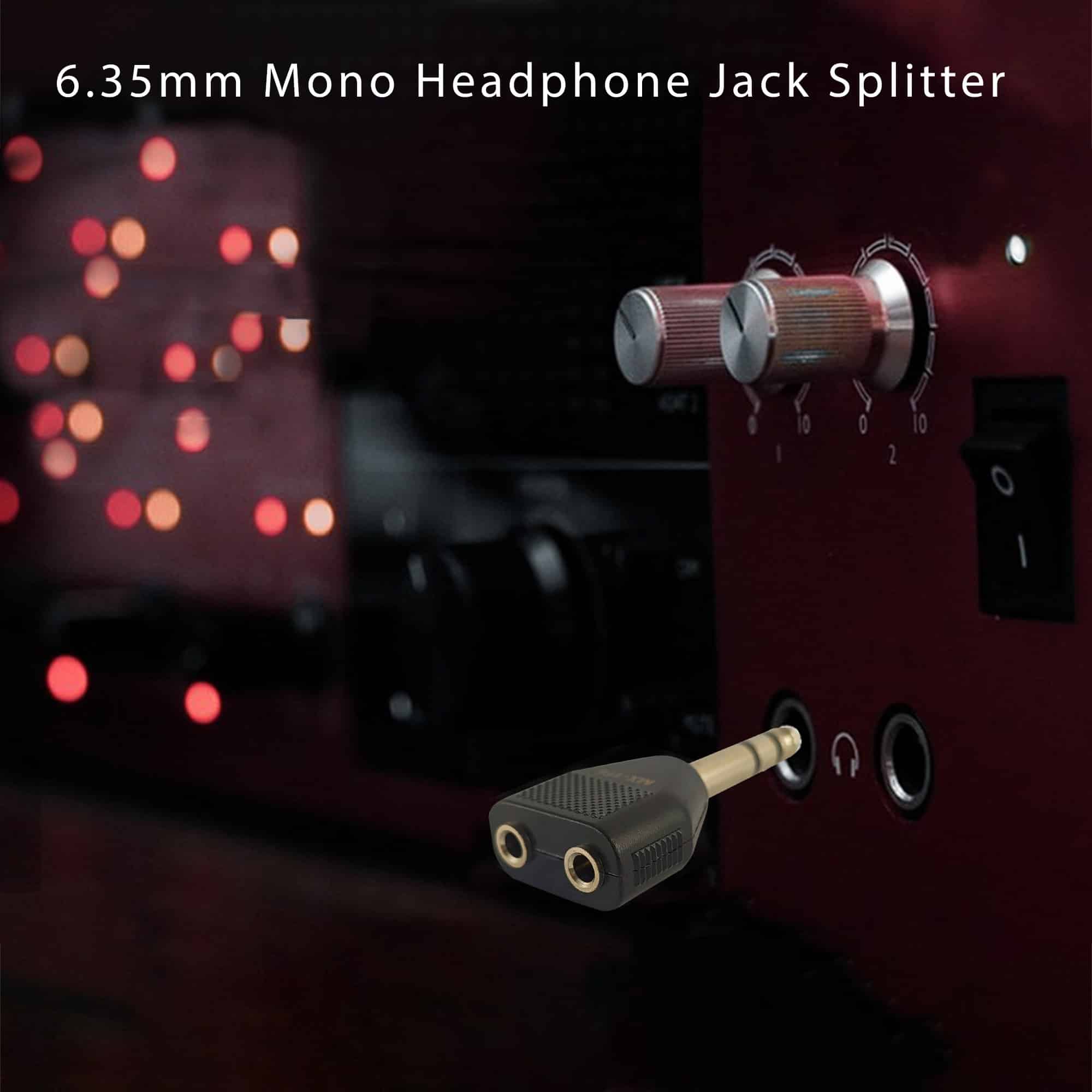 MX 6.35 mm P-38 stereo male to 2 X 3.5 mm EP stereo female connector