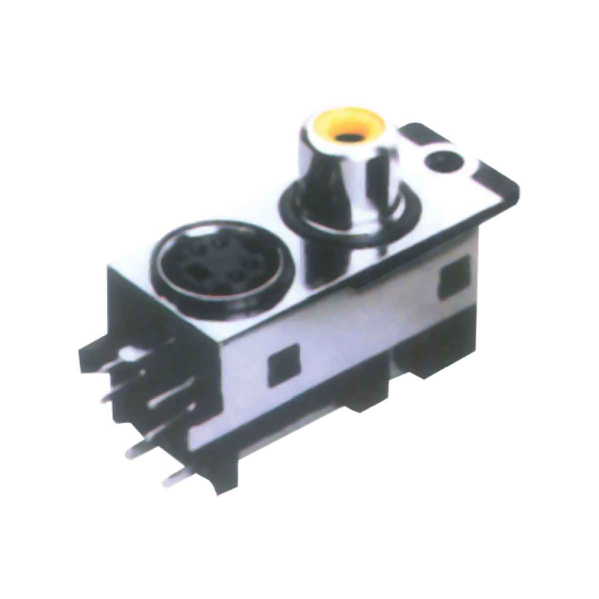 MX RCA SOCKET + MX 4 PIN MINI DIN CONNECTOR PCB MOUNTING