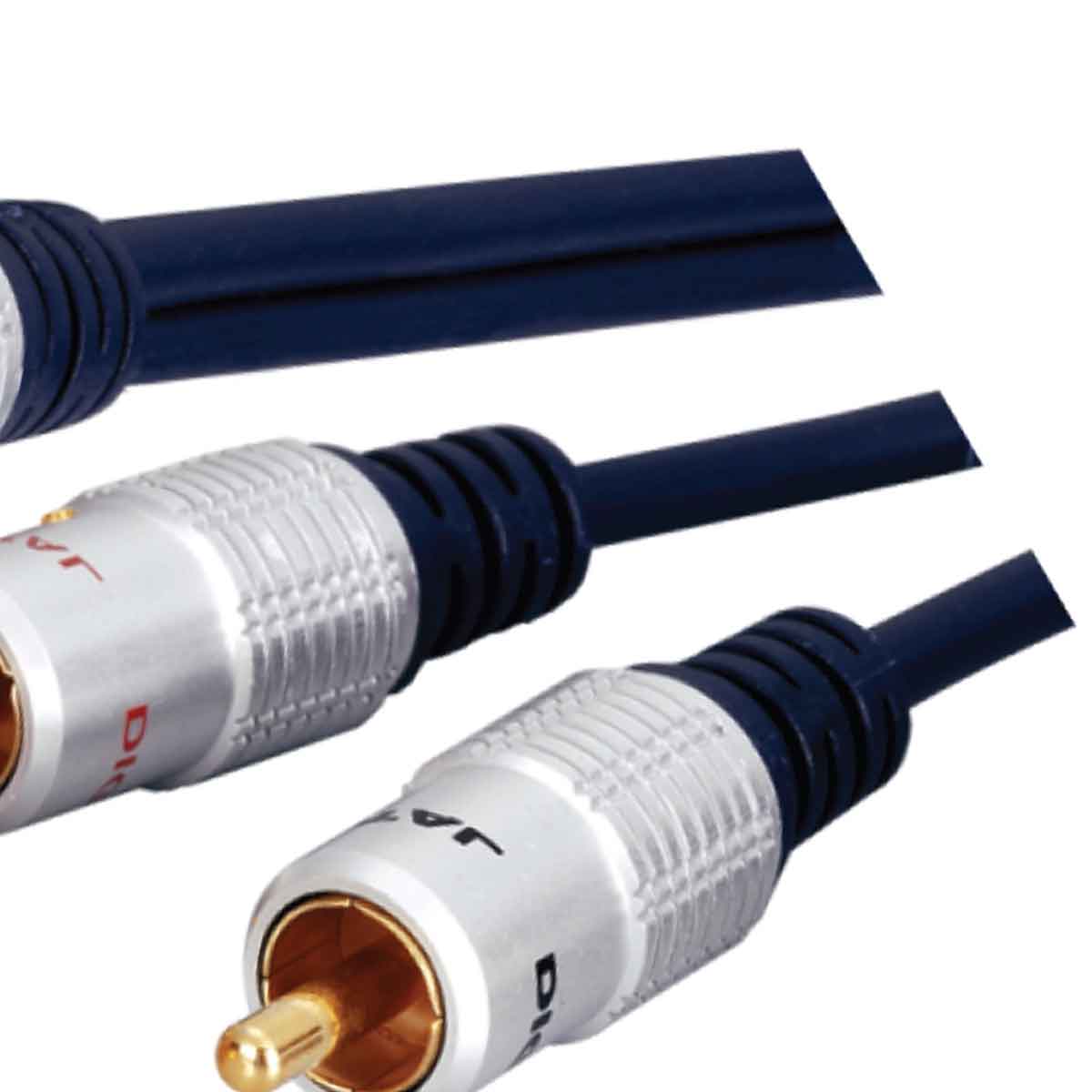 MX 7 Pin Mini DIN Plug Male To 2 RCA Plug Male (Digital) Gold Plated - 1.5 Mtr - Image 3