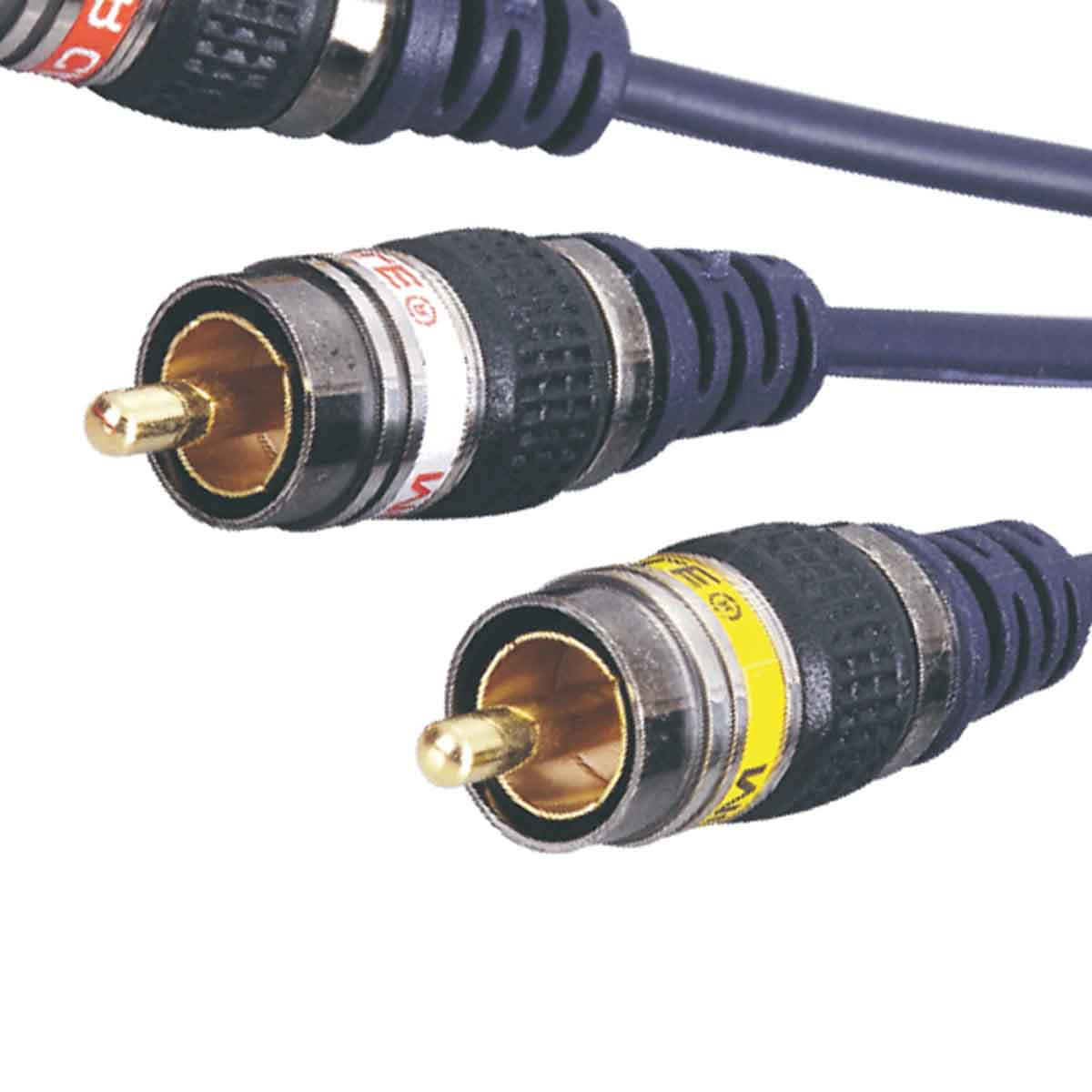MX S-Video 4-Pin Mini DIN Plug to 3 RCA Plug Cord - 1.5 meters - Image 2
