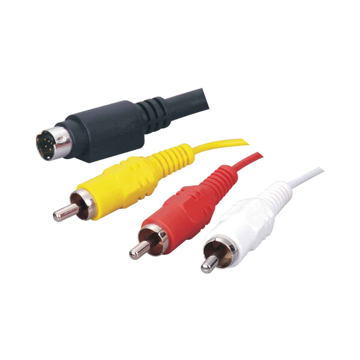 MX S-VIDEO 7 Pin Mini DIN Plug To 3 RCA Plug Cord - 1.5 Mtr