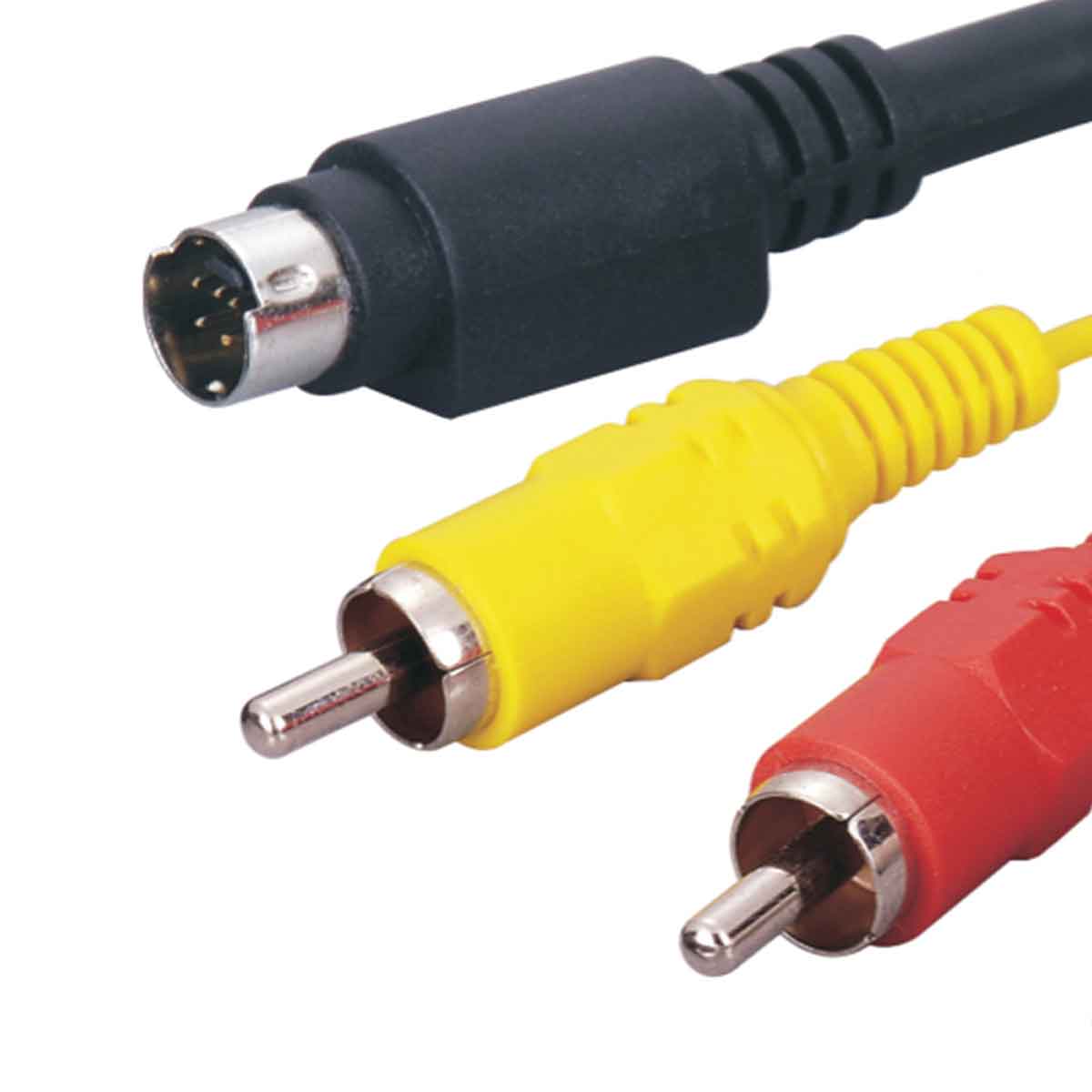 MX S-VIDEO 7 Pin Mini DIN Plug To 3 RCA Plug Cord - 1.5 Mtr - Image 2