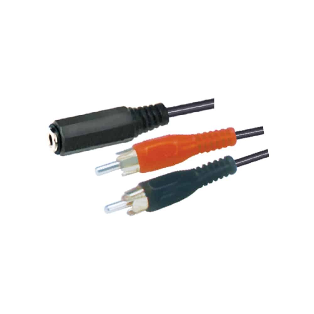 MX EP stereo socket 3.5 mm TO MX 2 RCA plug cord 1.5 Meter