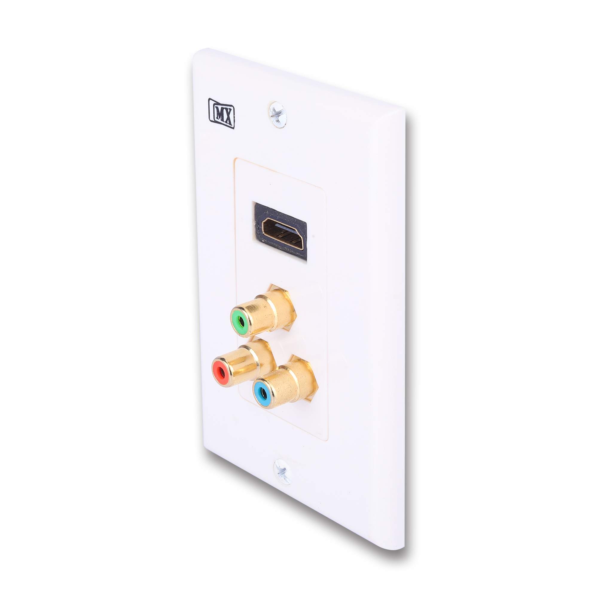 MX HDMI Male with 3 RCA Socket (RGB) Face Plate (114.5mm x 70mm) - Image 3