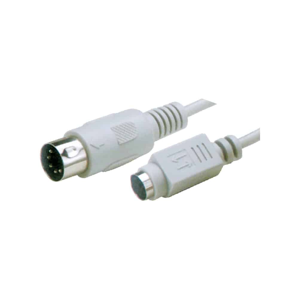 MX 5 PIN DIN plug to MX 6 PIN mini DIN socket cord - 2 FT