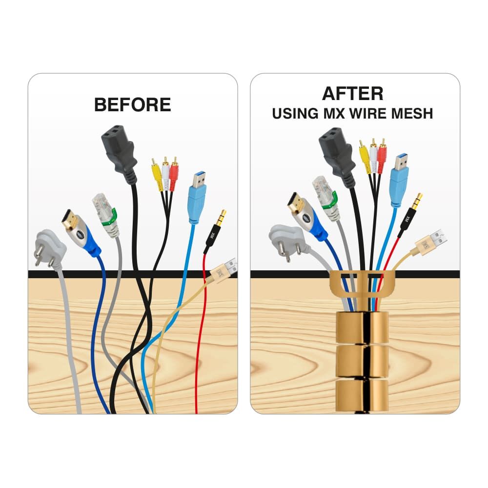 MX 4 Way Cable Organizer Gold - 16 pcs. Length: 0.76 meters. - Image 3