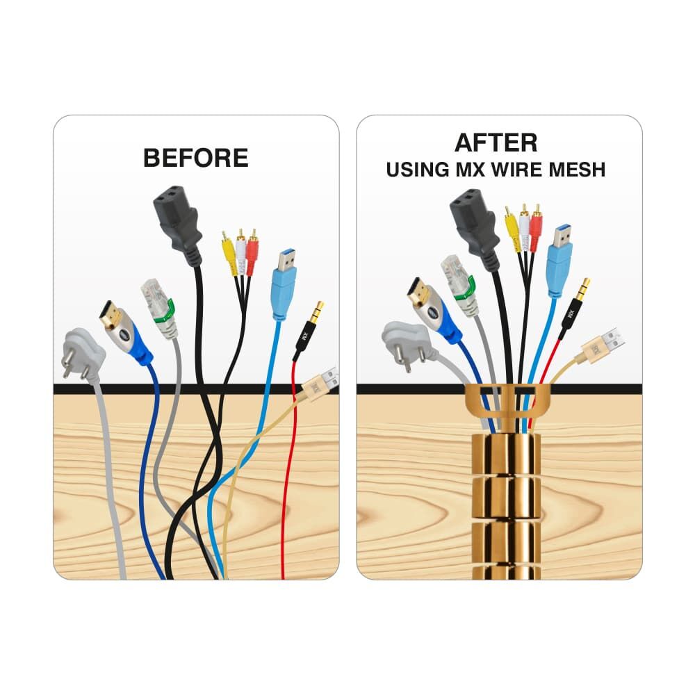 MX 8 Way Cable Organizer Gold: 16 pcs. Length: 0.76 meters - Image 3