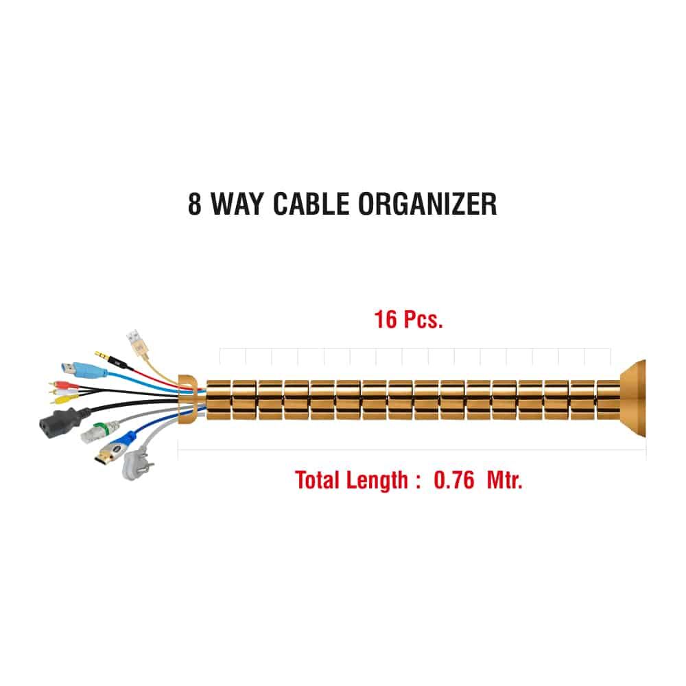 MX 8 Way Cable Organizer Gold: 16 pcs. Length: 0.76 meters - Image 4