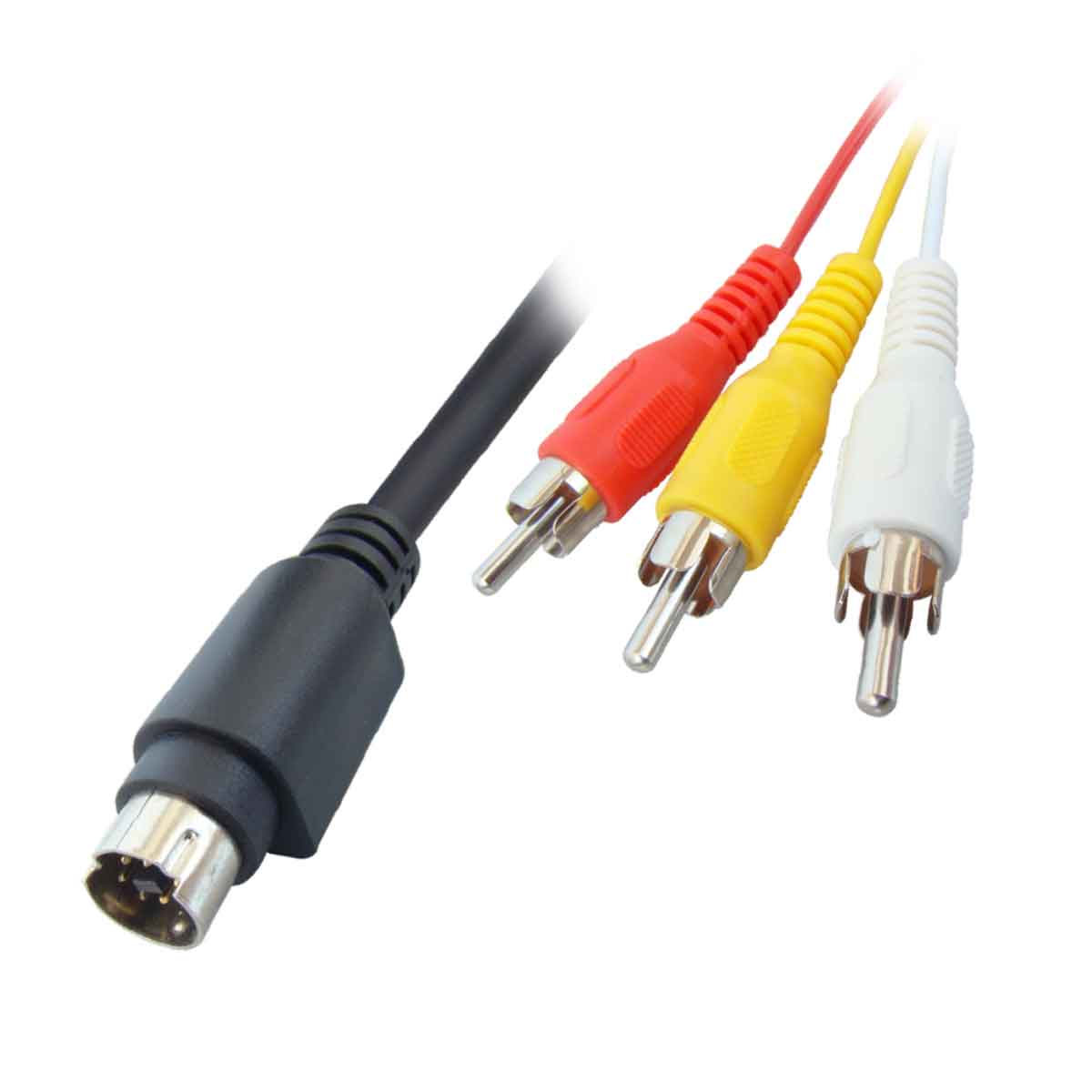 MX S-VIDEO 7 Pin Mini DIN Male To 3 RCA Male Cord - 1.5 Mtr (Pin-3 Rows)