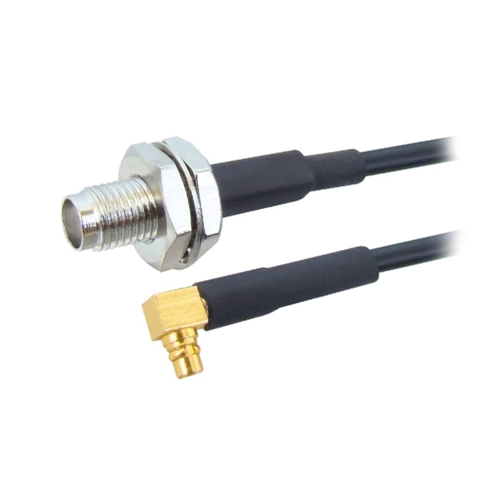 MX MMCX Male Gold Plated Right Angle To SMA Female Bulkhead Cord 1.5 Mtr. (174U)