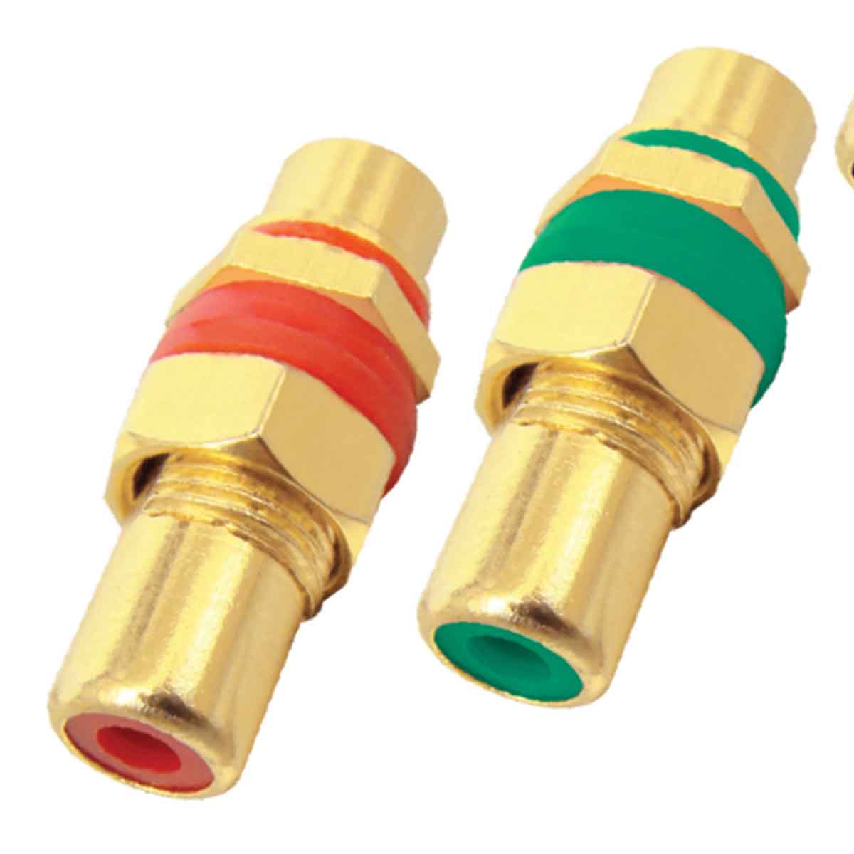 MX RCA Female to RCA Female Bulkhead 'RGB' Connector - Panel Mounting (Gold Plated), Heavy Duty (pack of 3) - Image 2