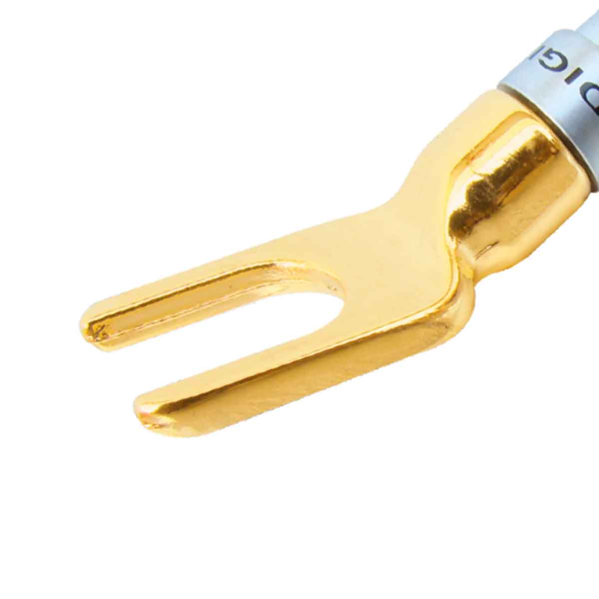 MX binding post 'Y' terminal, screw type (gold plated) with chrome plated metal cap. Heavy-duty, designed for 4mm cable. - Image 2