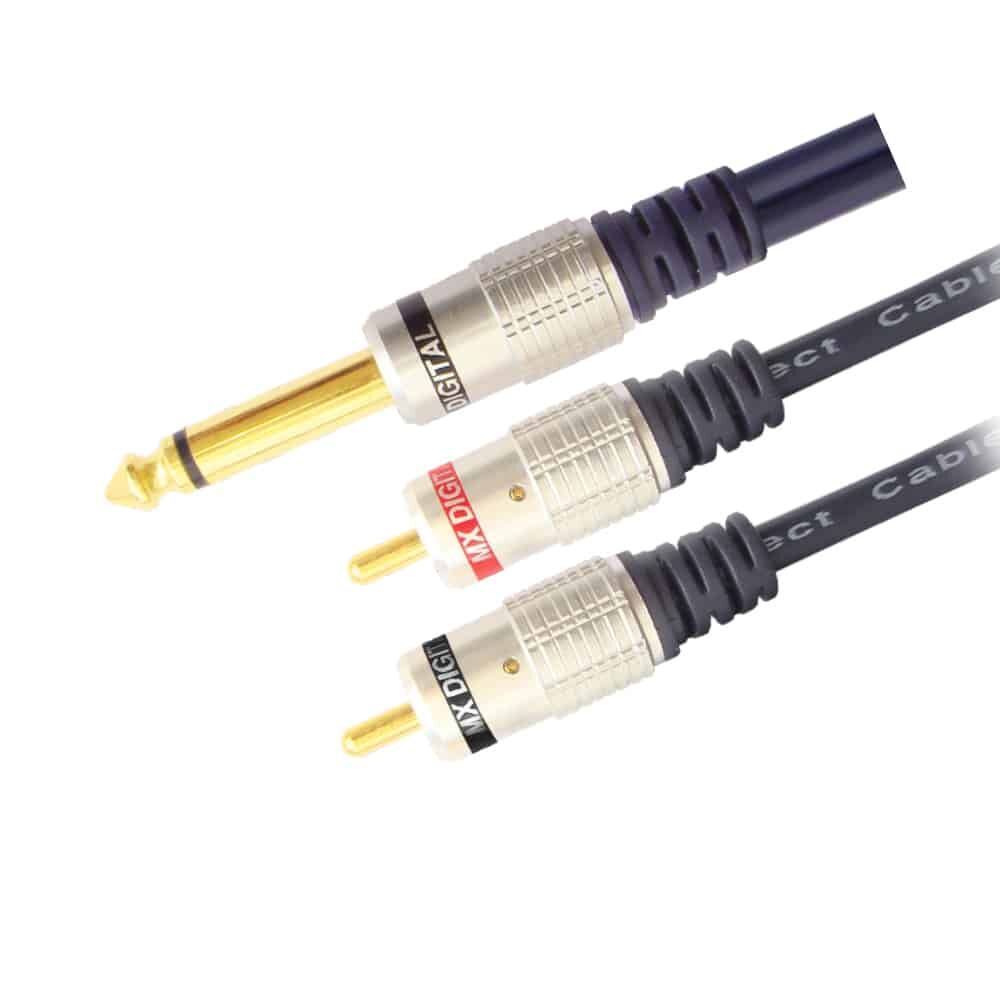 MX 6.35mm P-38 Mono Male To 2 RCA Male Cord 5M Digital Link MX 2967B