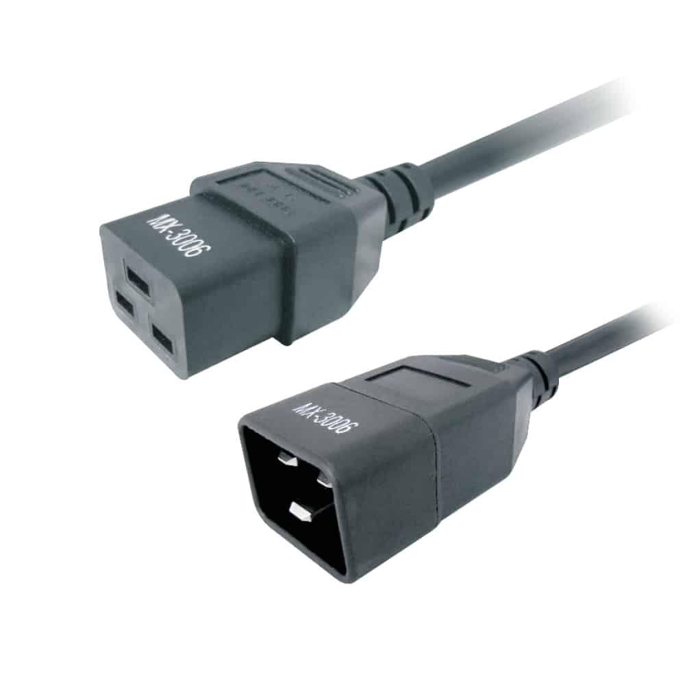 MX AC Male (IEC-320 C20) + MX AC Female (IEC-320 C19) Server Link Cord (16 Amps) 3 x 1.5 mm² Outer Dia. 8.5 mm - 5 Mtr