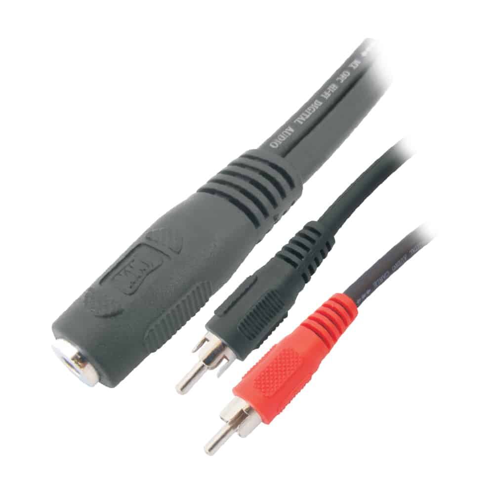 MX EP Stereo Female To 2 RCA Male Cord 1.5 Mtrs.
