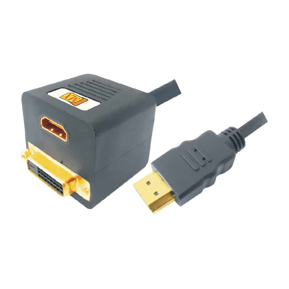 MX HDMI Male to HDMI Female DVI Female 24+1 - Short Cable - Gold Plated