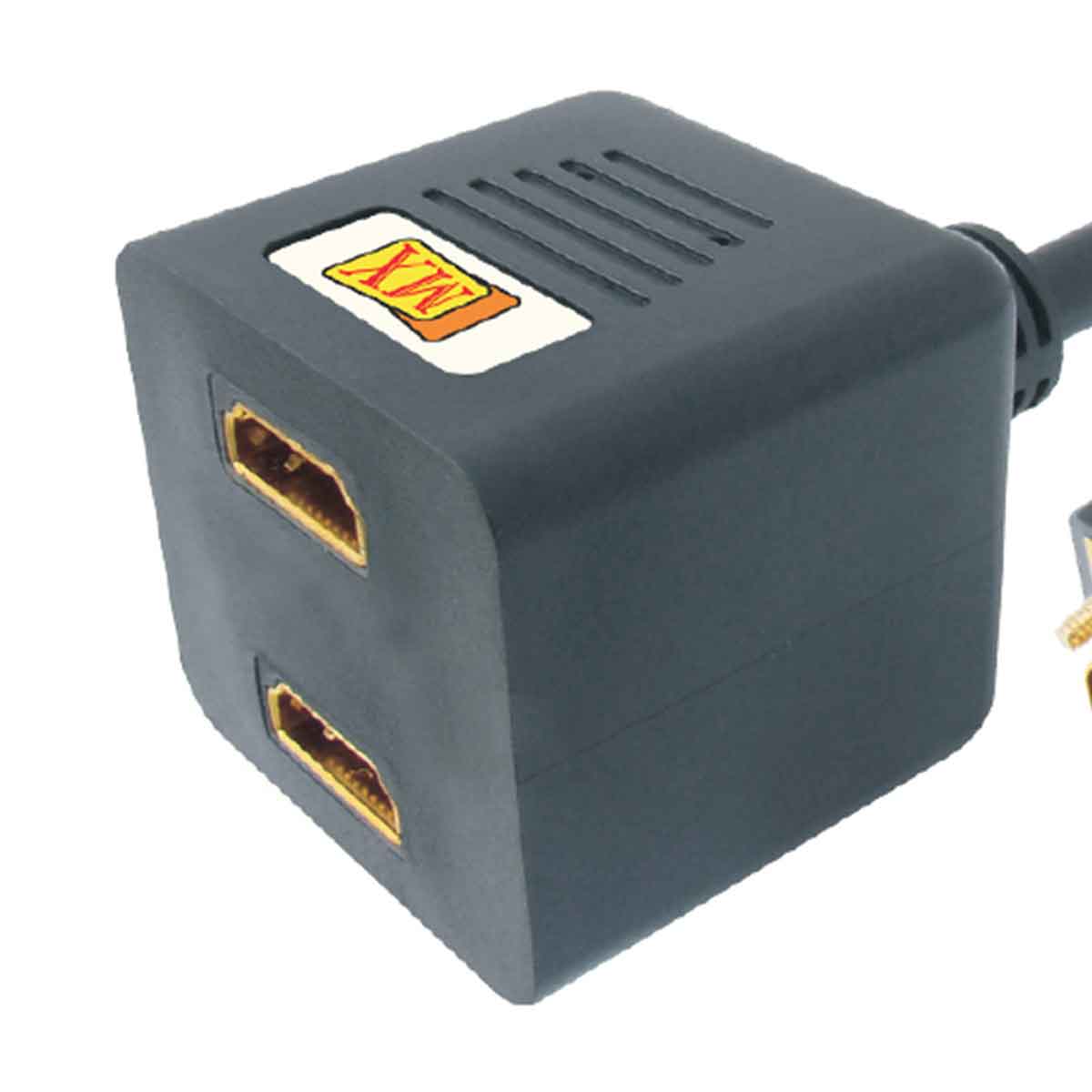 MX DVI 24+1 PIN MALE TO 2 HDMI - SHORT CABLE - GOLD PLATED - Image 2