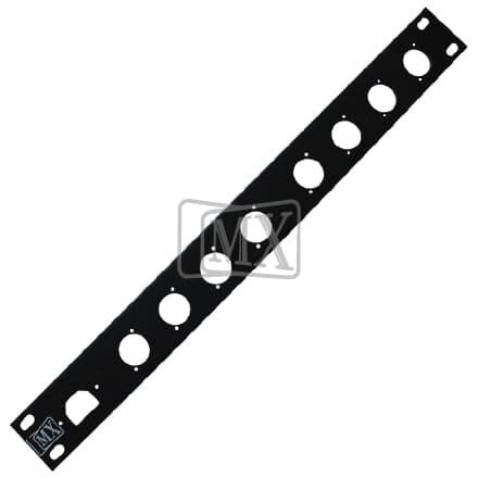MX Studio Plate 1 x 8 Way + 1 AC Socket: Size 486 x 50 mm - Pro Audio Stage Plate