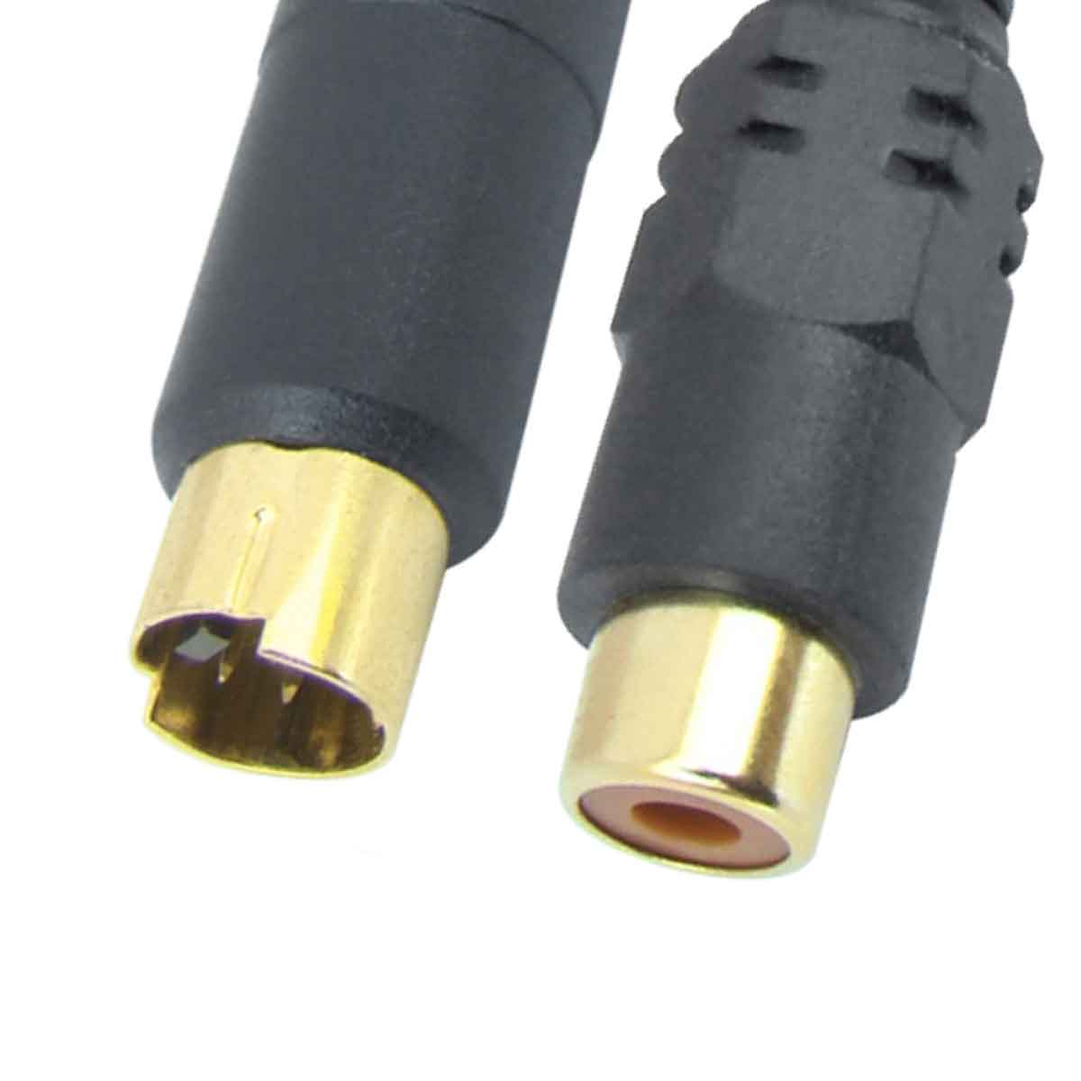 MX S-VIDEO 4 Pin Mini DIN Male To RCA Female Cord Length - 6" Gold Plated. - Image 2