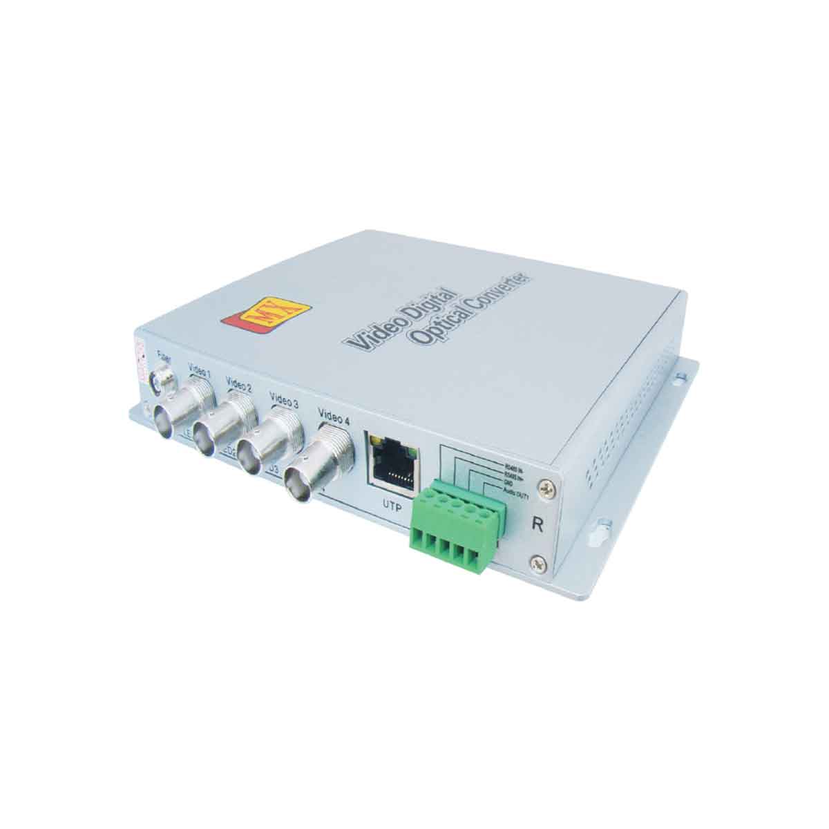 MX 4 Ch. Video digital optical converter 4 Ch video +1 Ch. Audio + 1 Data +1 Phone TX & RX Set up to 20 km MX-3259