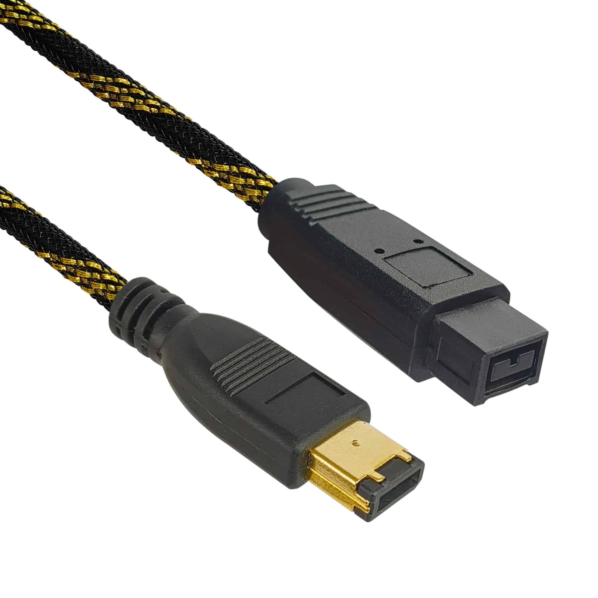 MX FireWire IEEE 1394b 9 Pin to 6 Pin Cord, Gold Plated with Nylon Mesh (Bilingual) - 1.5 Meters
