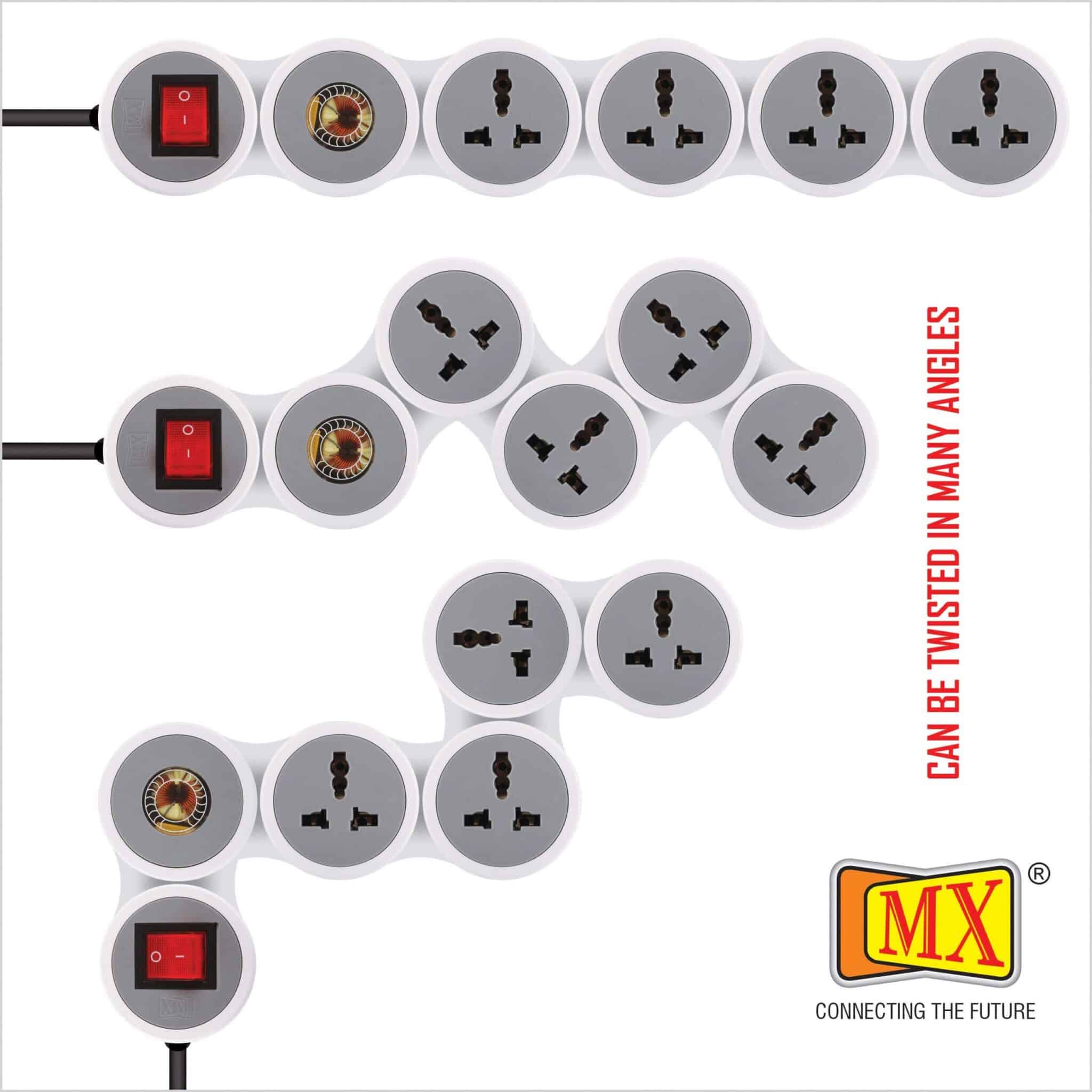 MX 4 Outlet Universal Sockets Snake Surge Protector & Spike Guard with 15 Amp Master Switch 1.5 mtr cord for home appliances like electric cooktop & Stove - Image 8