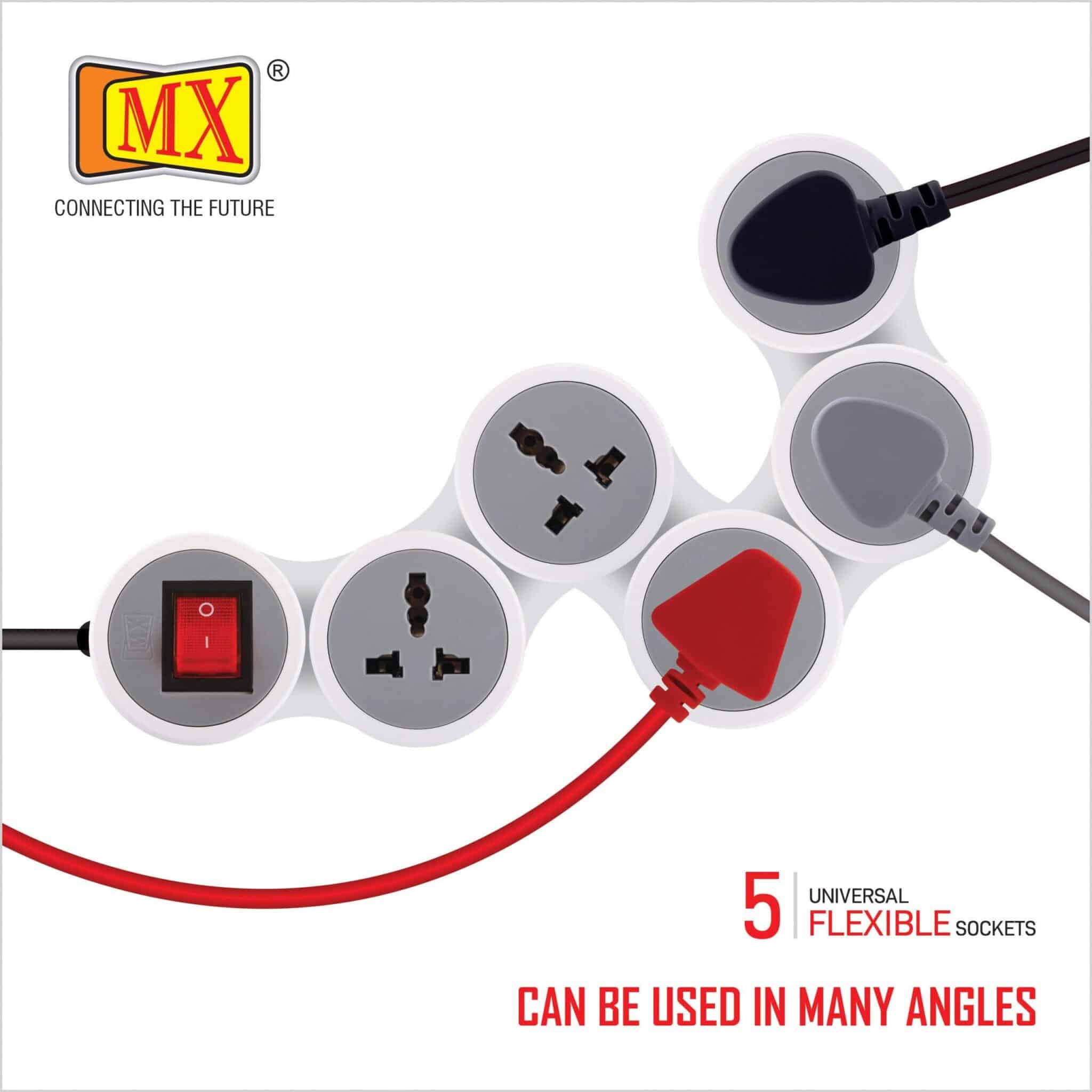 MX 5 Outlet Universal Sockets Snake Power Strip with 15 Amp Master Switch 1.5 mtr cord for home appliances like electric cooktop & Stove - Image 7