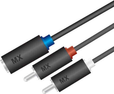 MX 3.5 mm Stereo Female To 2 X RCA Cable - 0.3 Meters