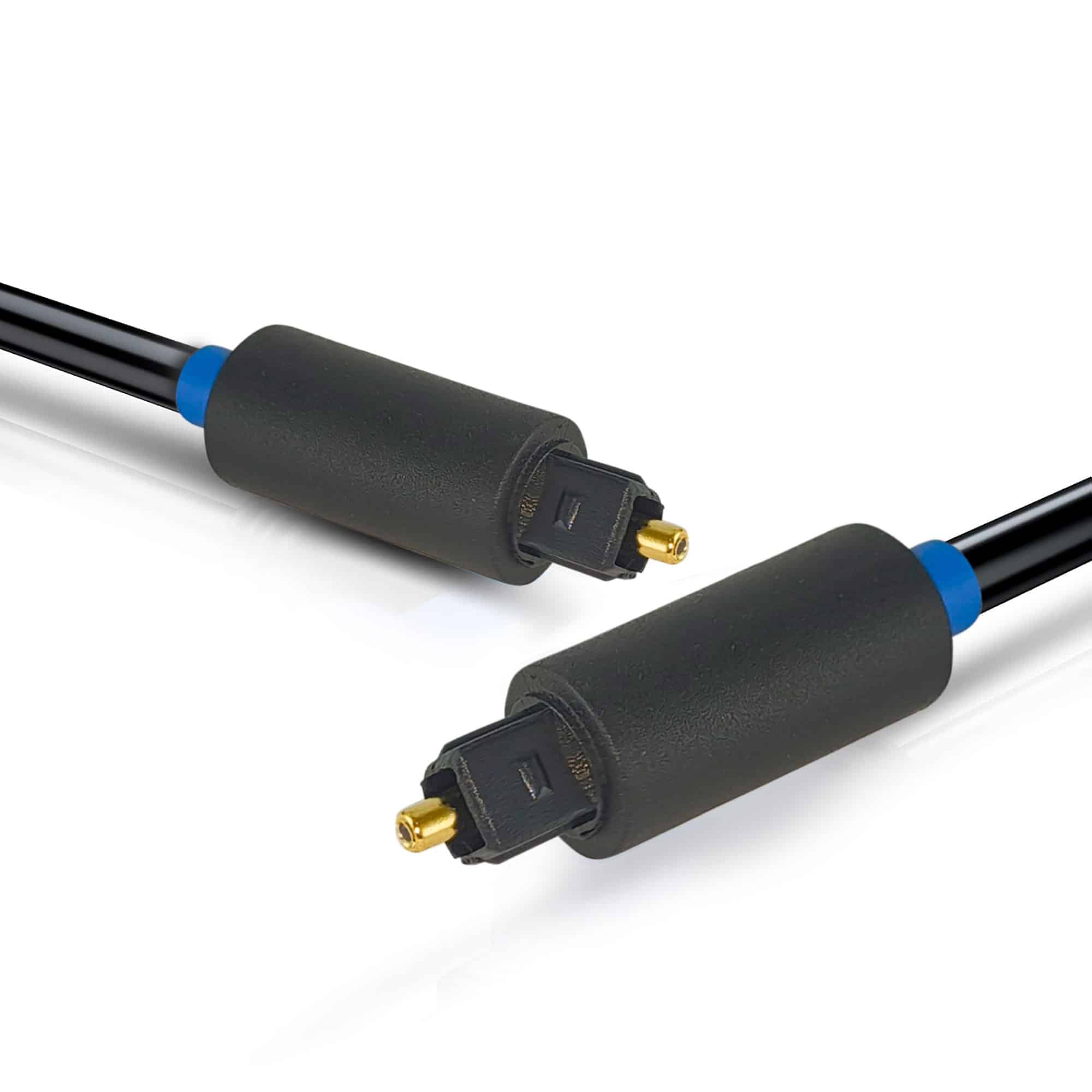 MX Fiber Optic Cable TOSLINK to TOSLINK Plug Cord – 1.5 meters