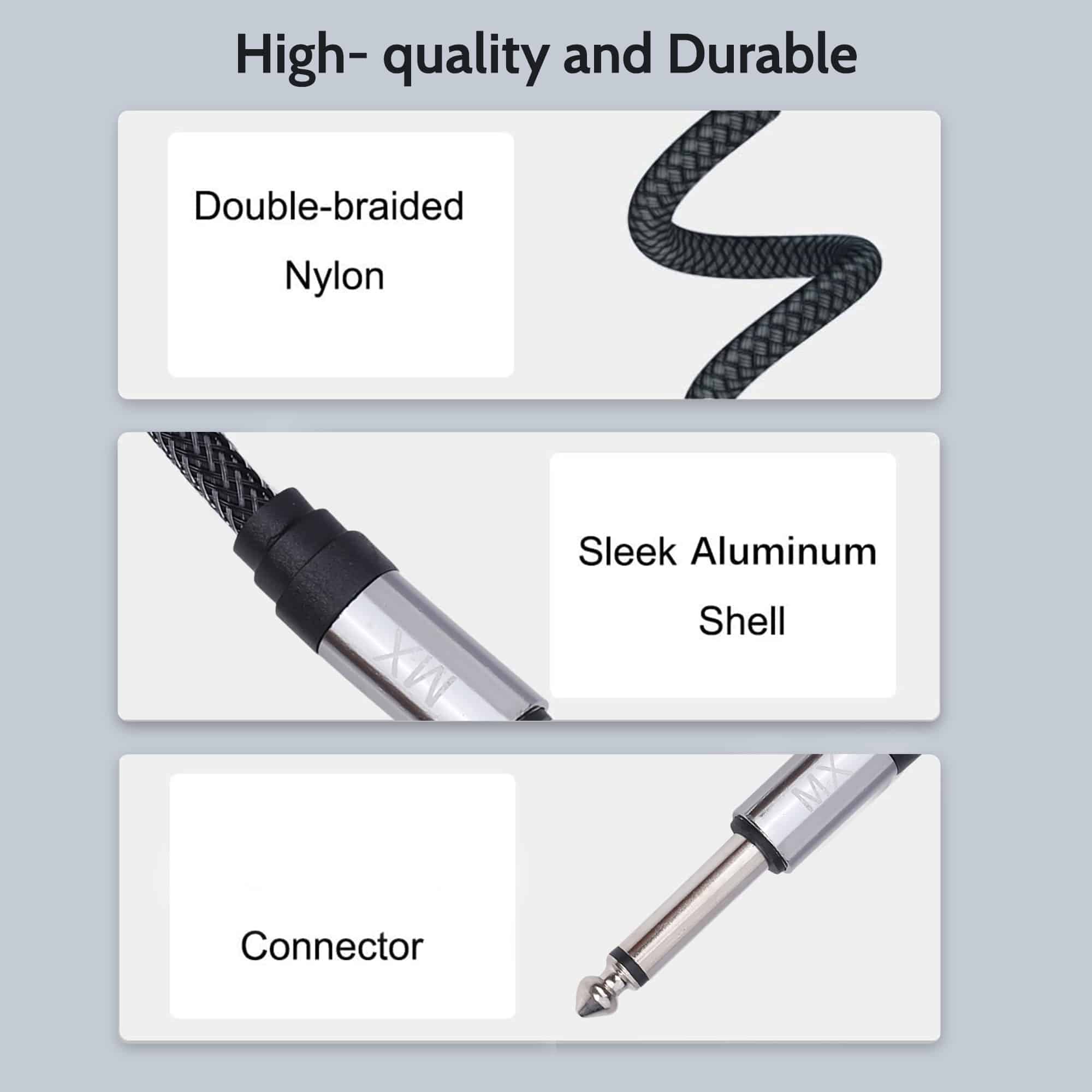 MX 6.35mm P-38 Mono Male To Male Guitar/Instrument Cable 1.5M MX 3996 - Image 4