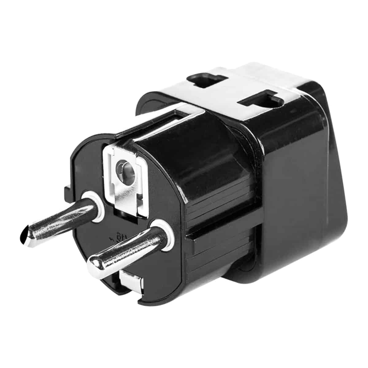MX 2 in 1 Conversion Plug Europe Type Schuko Plug to Universal Socket and 2 pin Socket Worldwide Travel Adapter (Black) (Pack of 2) - Image 2