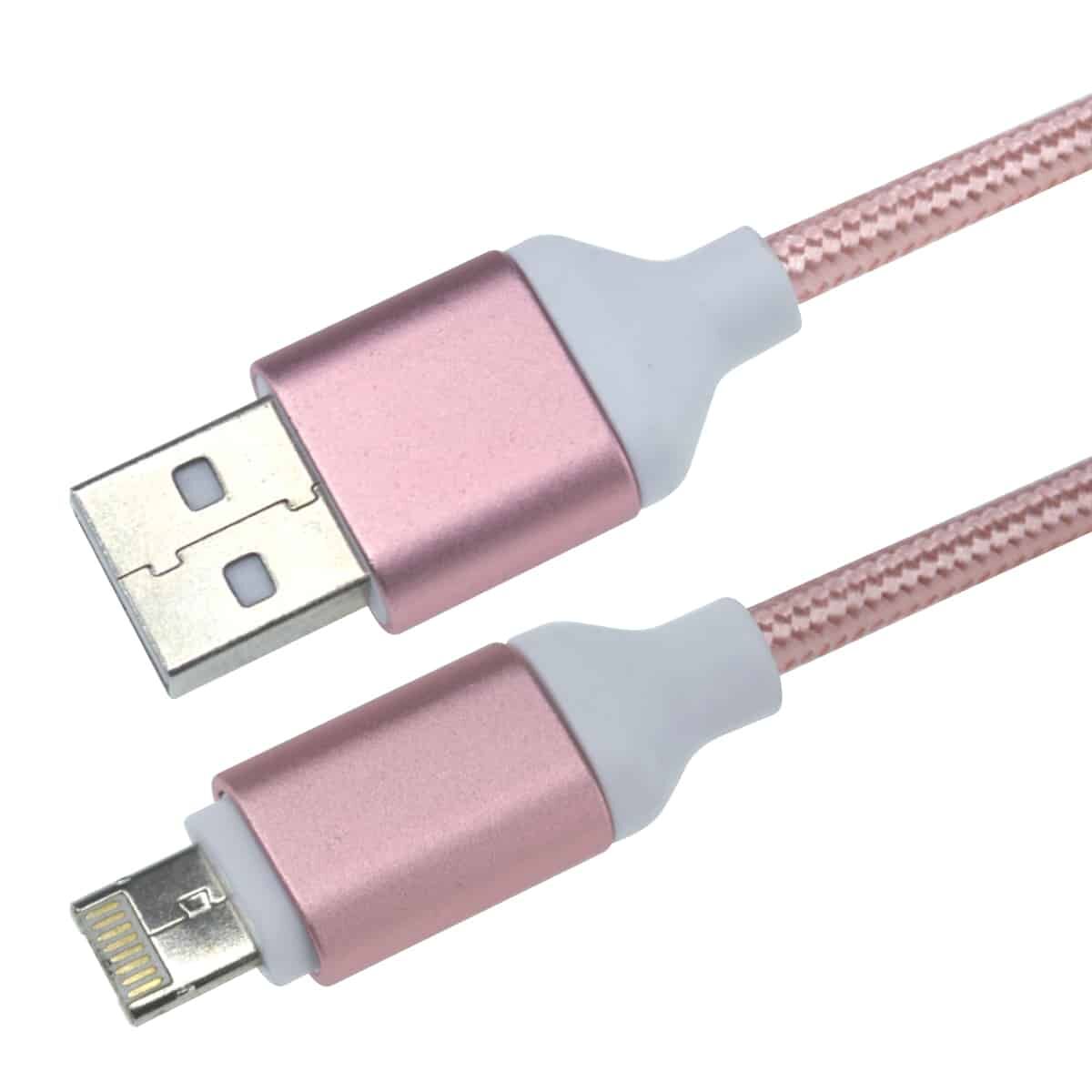 MX USB A to 2-in-1 Micro USB & Lightning Cable – 1 Meter, Nylon Braided, Fast Charging & Sync