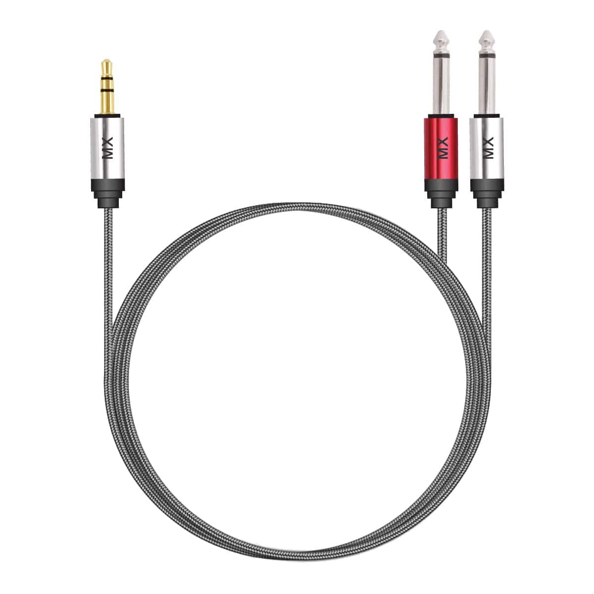 MX EP 3.5 mm Stereo to 2 P-38 Mono Male Cable : 1.5 mtr